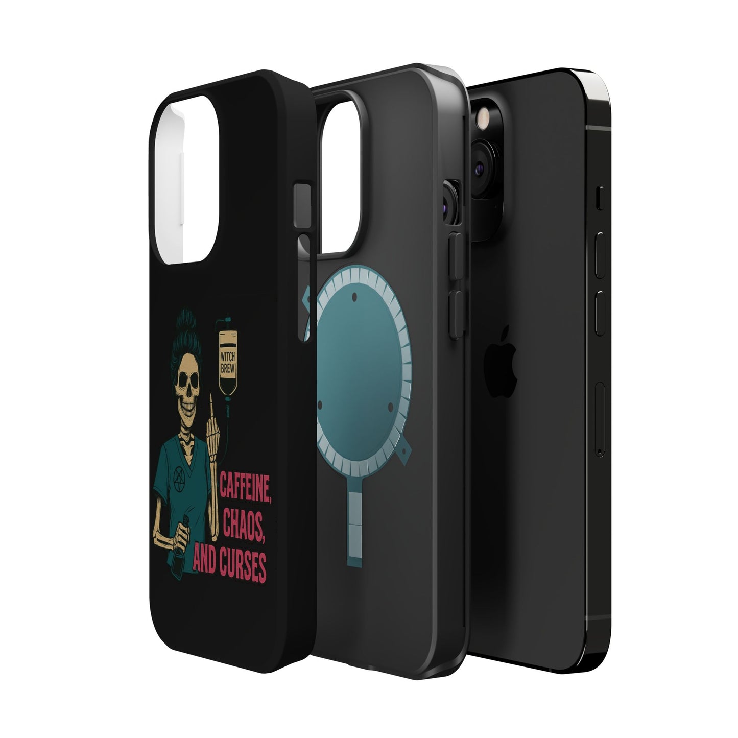 Caffeine Chaos Magnetic Phone Case, Halloween Gift, Witchy Accessories, Phone Cover, Spooky Style