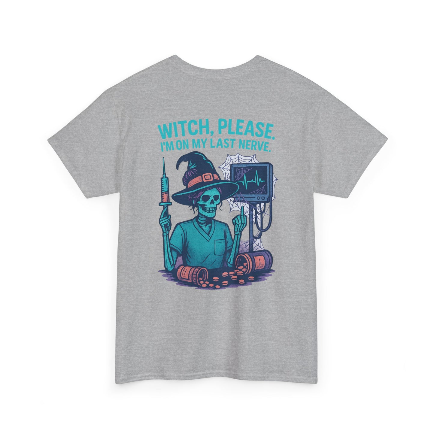 Witch Please Halloween Tee, Unisex Heavy Cotton Tee, Funny Halloween Shirt, Spooky Vibes Shirt, Gift for Witches, Halloween Celebration Gift