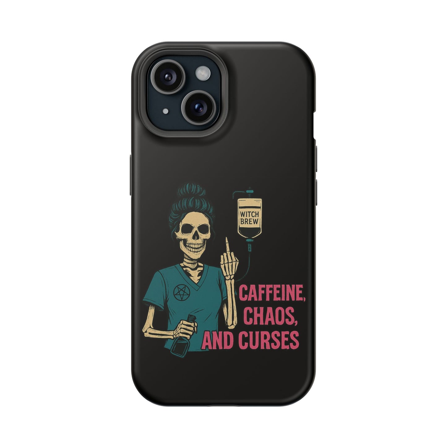 Caffeine Chaos Magnetic Phone Case, Halloween Gift, Witchy Accessories, Phone Cover, Spooky Style