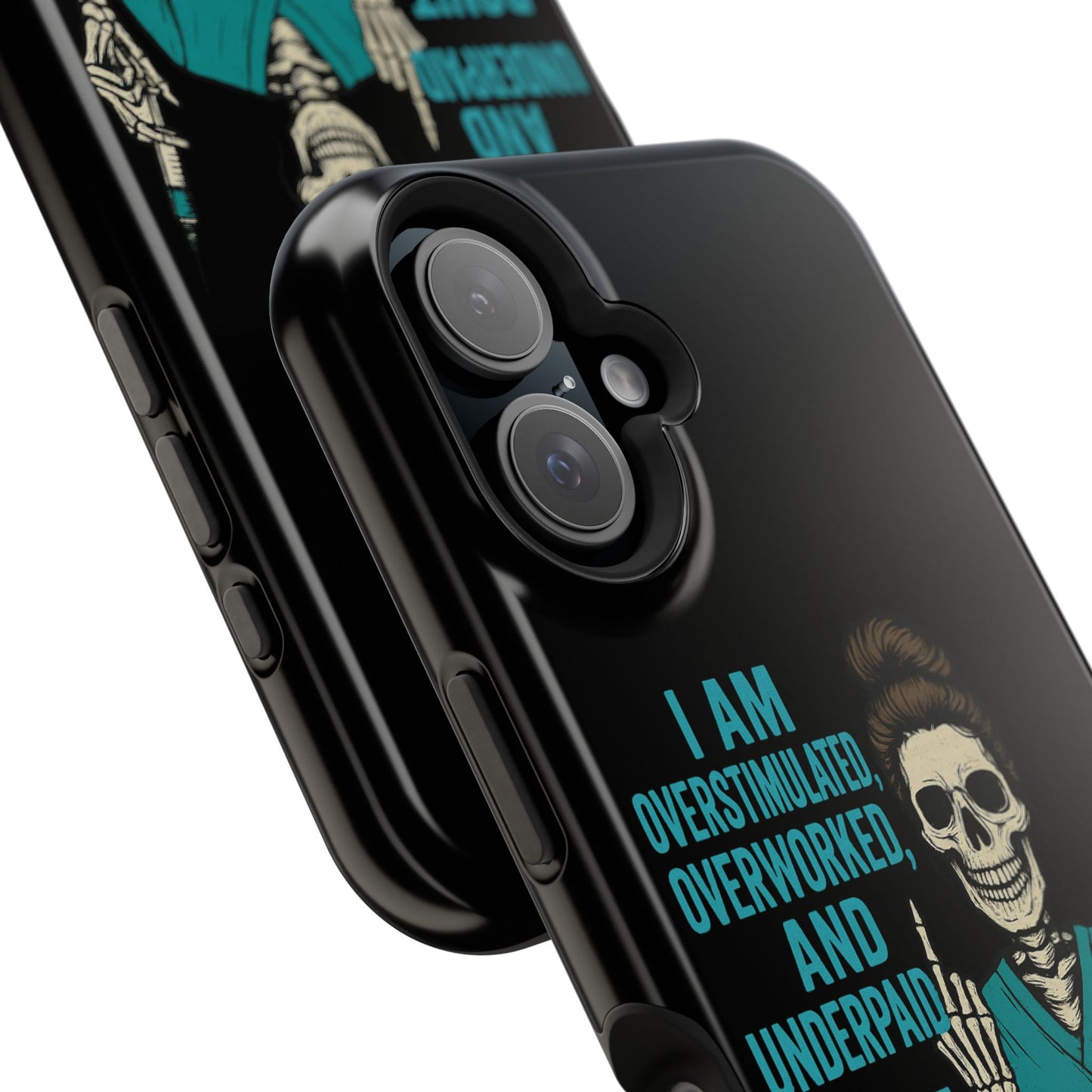 Magnetic Phone Cases, Overworked Healthcare Worker, Nurse Gift, Halloween, Funny Quote, Tough Cases