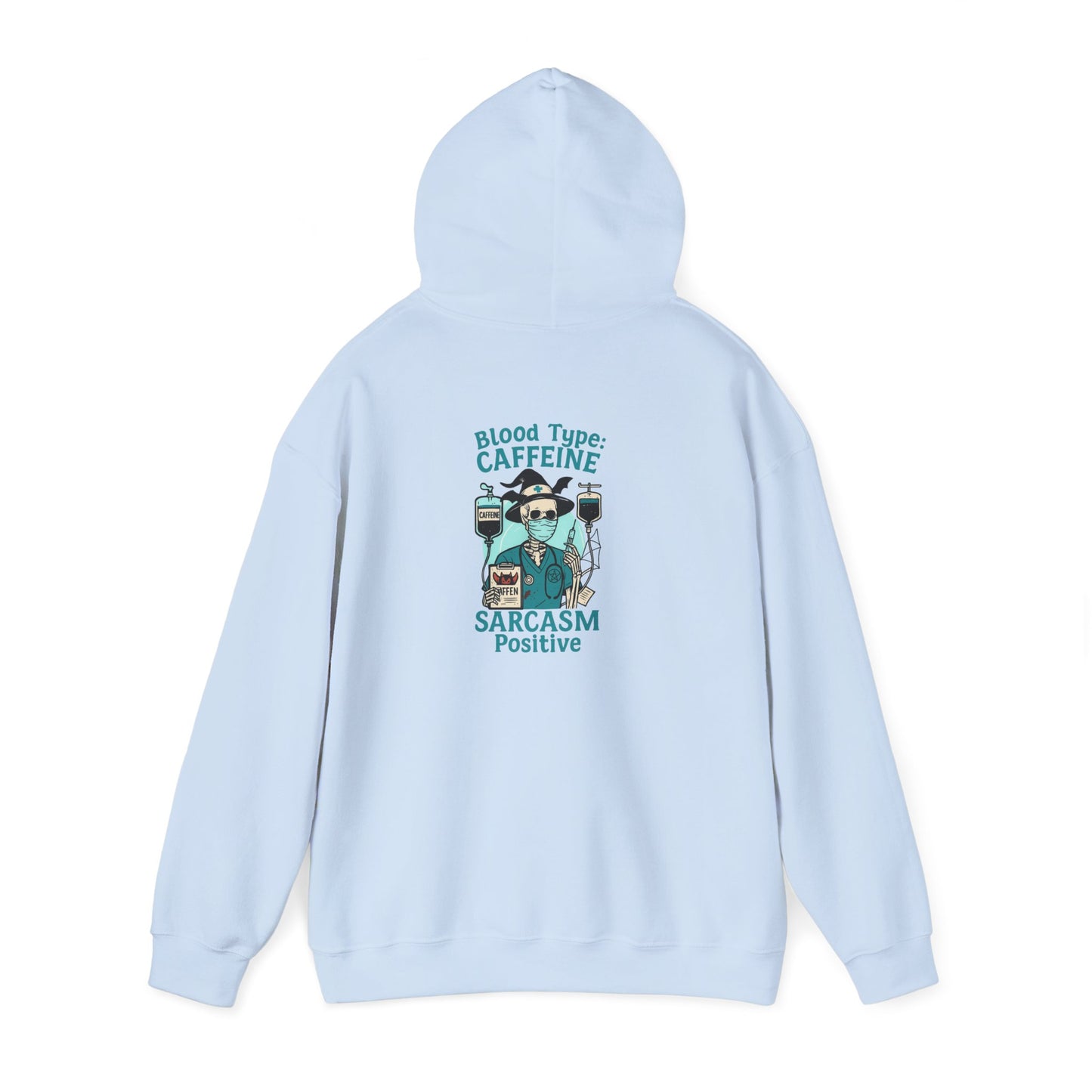 Caffeine & Sarcasm Hoodie, Cozy Pullover, Gift for Coffee Lovers, Funny Sweatshirt, Casual Wear, Unisex Apparel