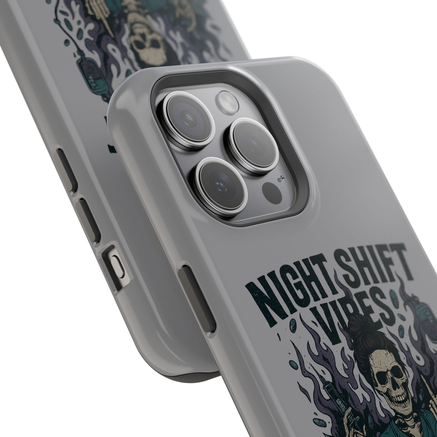 “Night Shift Vibes” – Bright & Chaotic Nurse Phone Case