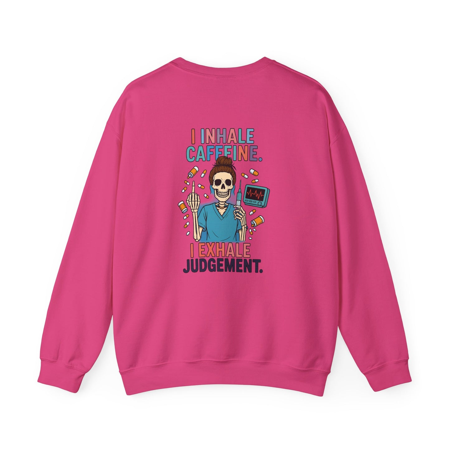 Caffeine Lover Crewneck Sweatshirt, Funny Gift for Coffee Lovers, Casual Wear, Unisex Sweatshirt, Halloween Apparel, Gift for Friends
