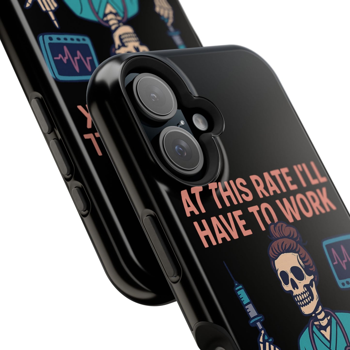 Magnetic Tough Phone Case, 3 Days Postmortem Skull Design, Cute Nurse Gift, Halloween Decor, Unique Phone Accessory