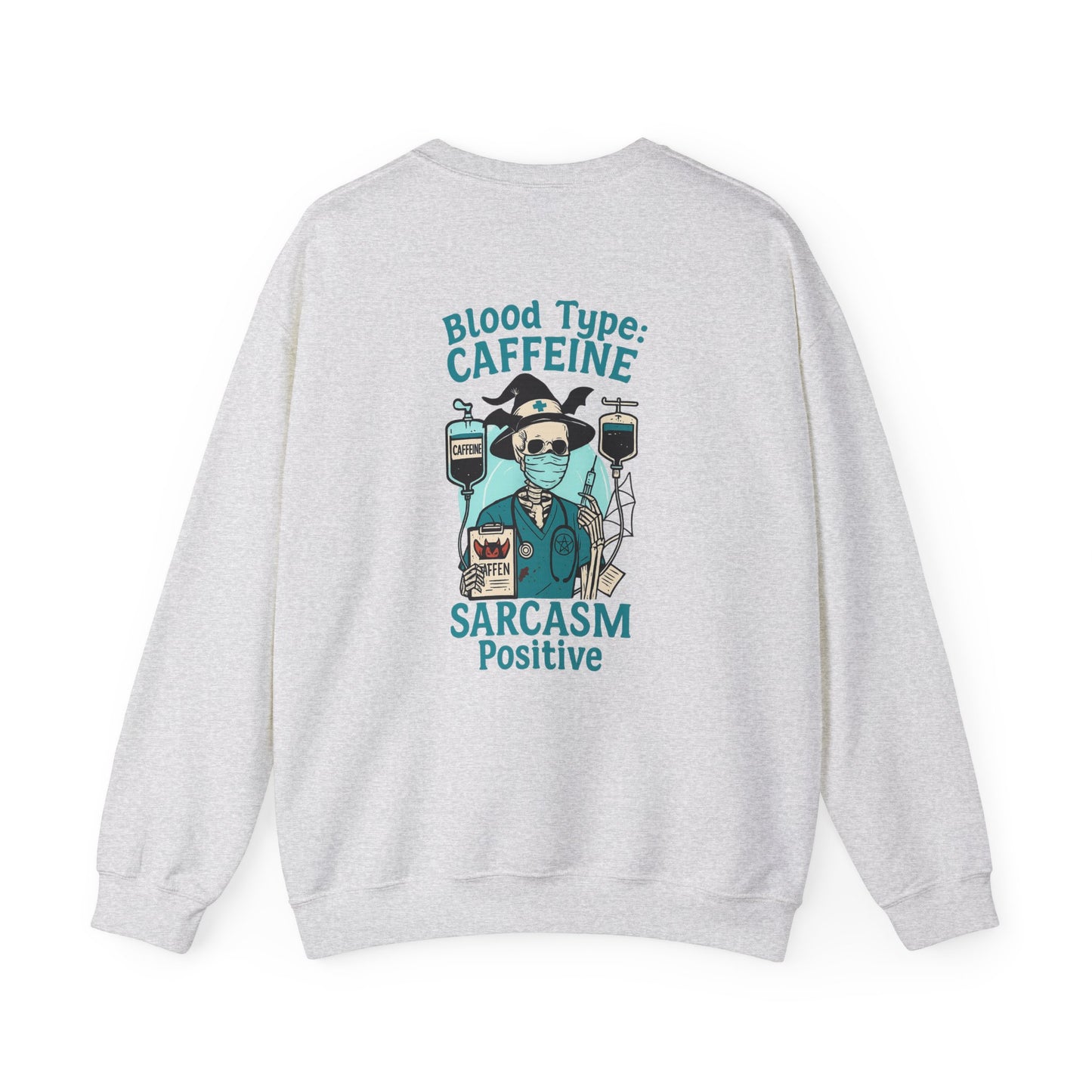 Caffeine Sarcasm Sweatshirt - Unisex Crewneck, Funny Gift for Coffee Lovers, Casual Wear, Humor Apparel, Perfect for Birthdays, Holidays