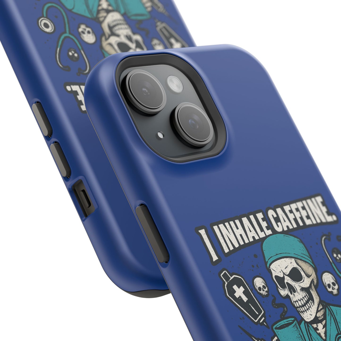 Funny Nurse Phone Case, Medical Humor, Gift for Healthcare Workers, Caffeine Lover Accessory, Skeleton Design