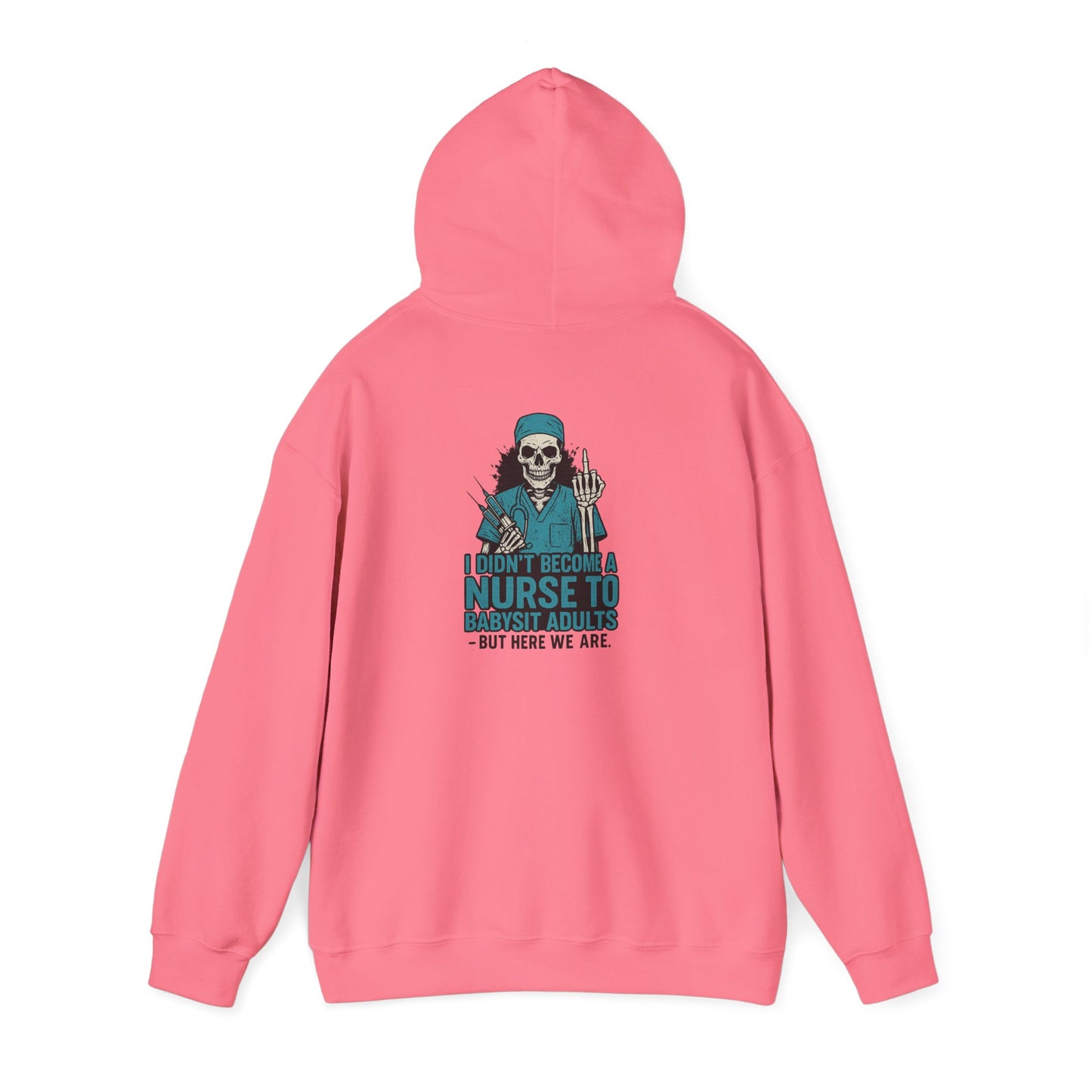 Funny Nurse Hoodie with Skeleton Design, Gift for Nursing Students, Halloween Apparel, Cozy Sweatshirt for Healthcare Workers