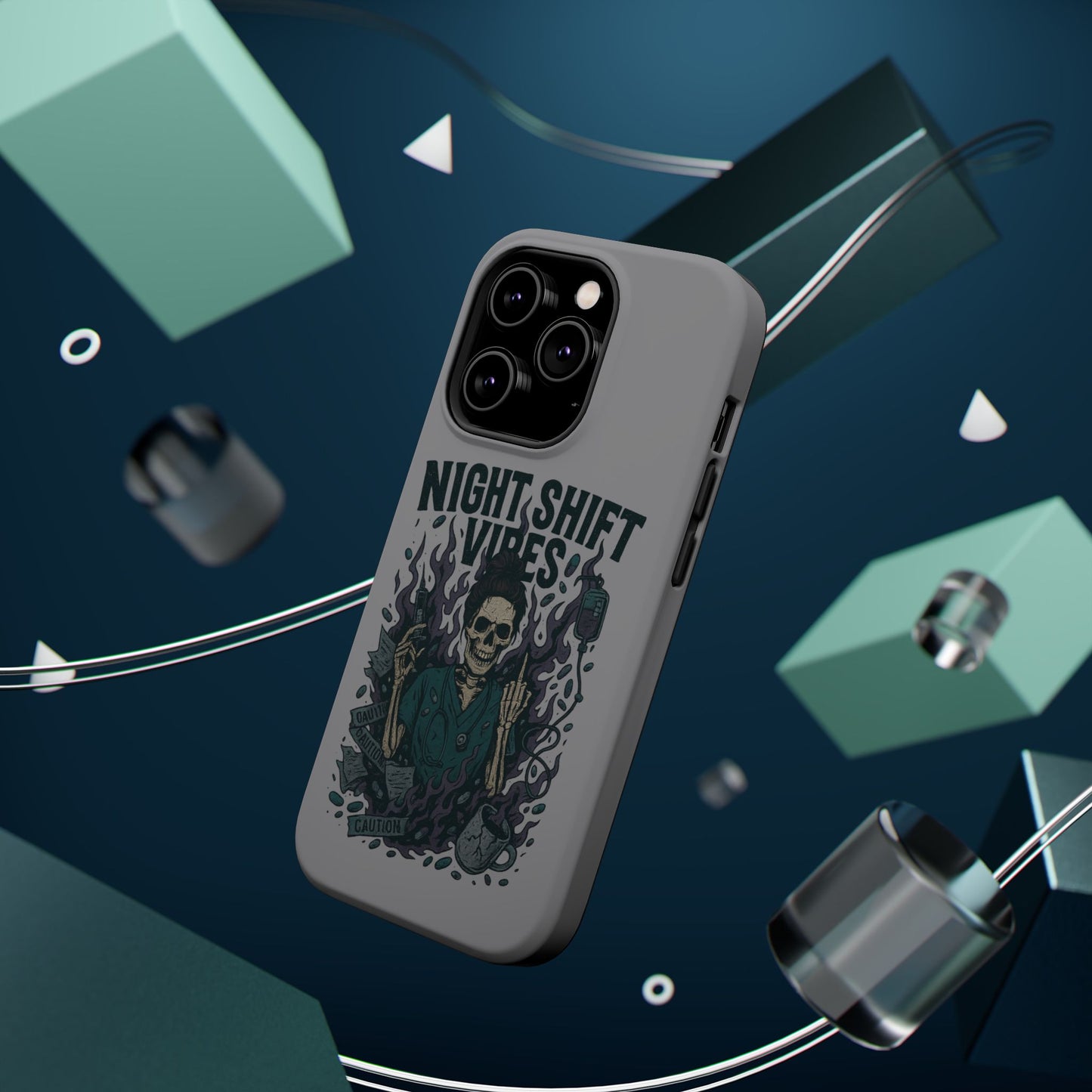 “Night Shift Vibes” – Bright & Chaotic Nurse Phone Case
