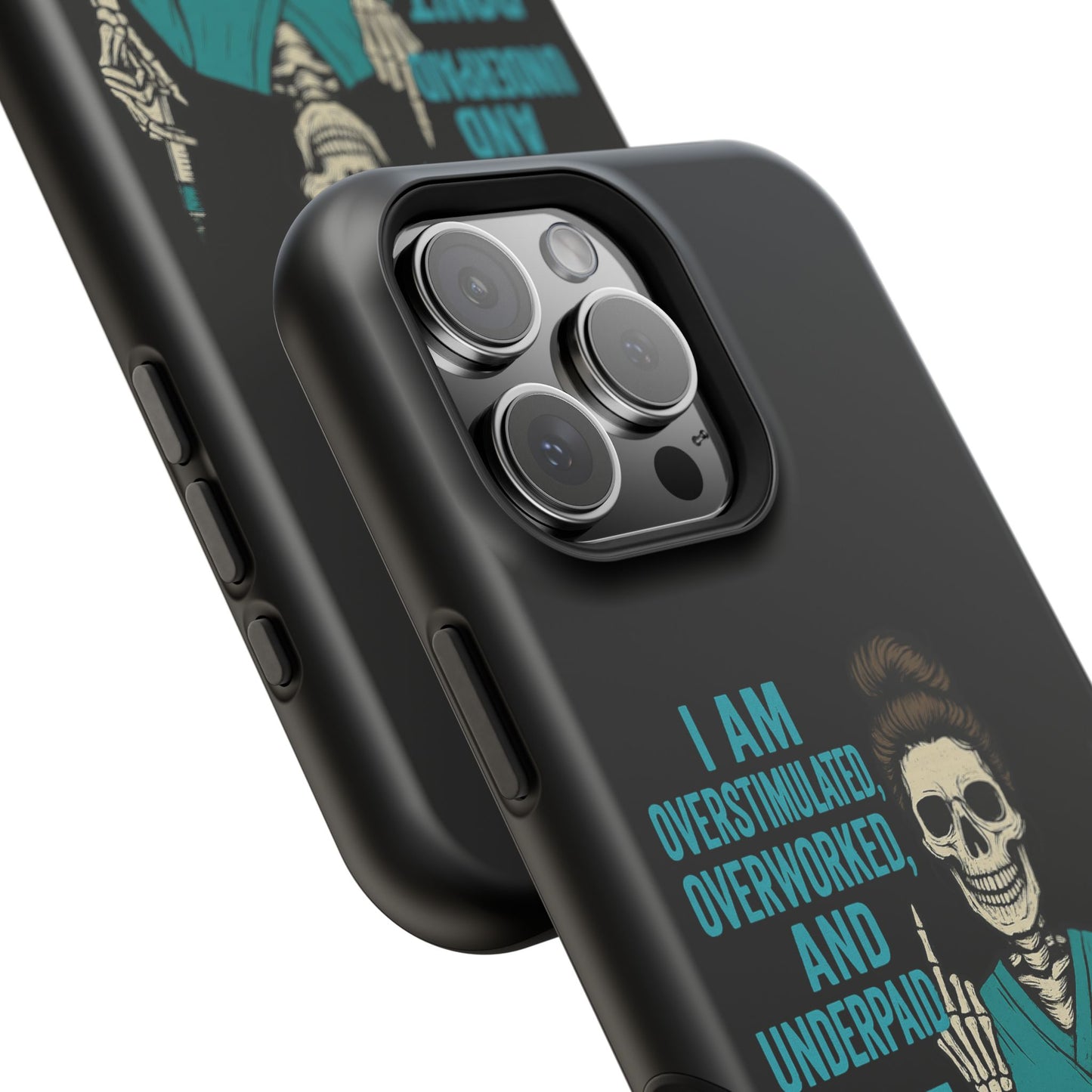 Magnetic Phone Cases, Overworked Healthcare Worker, Nurse Gift, Halloween, Funny Quote, Tough Cases