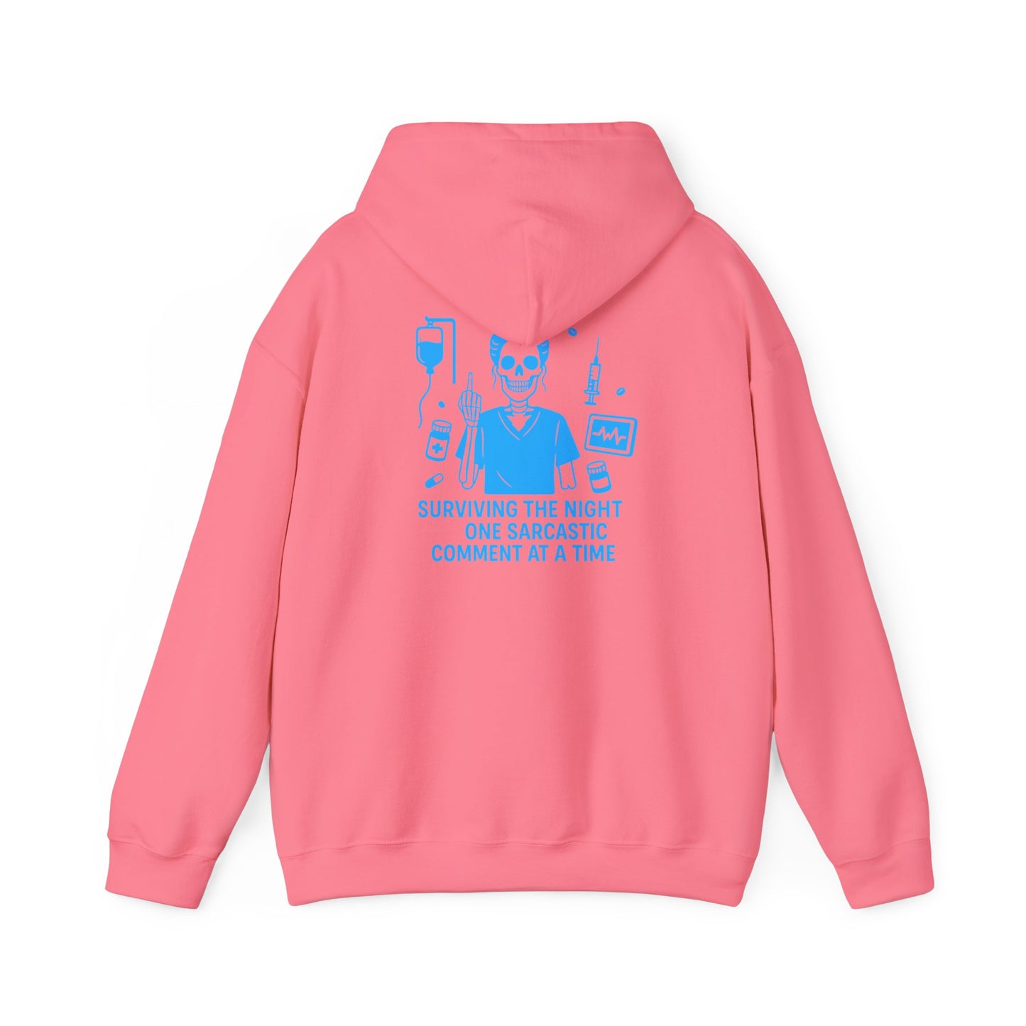 “Surviving the Night One Sarcastic Comment at a Time” – Sarcastic Nurse Hoodie