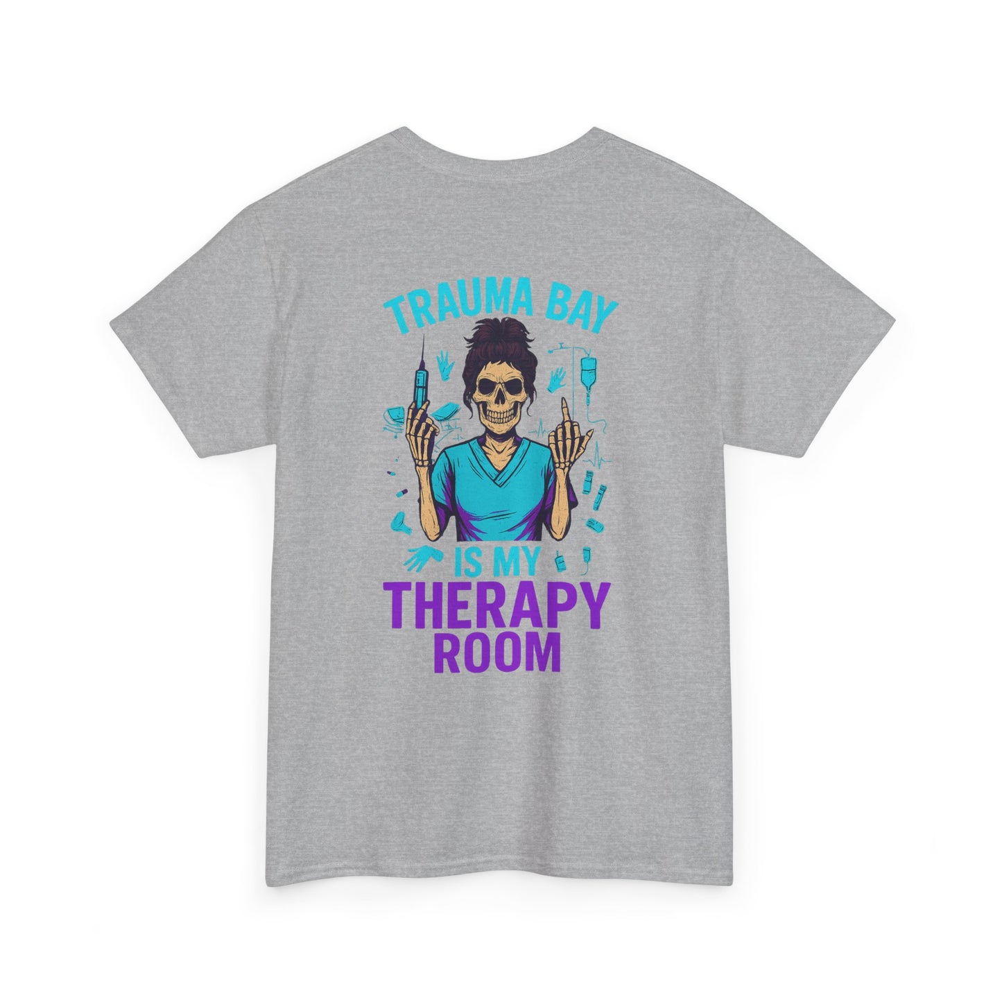 Trauma Bay Is My Therapy Room Tee, Unisex Heavy Cotton T-Shirt, Medical Humor Shirt, Gift for Nurses, Healthcare Apparel, Casual Wear