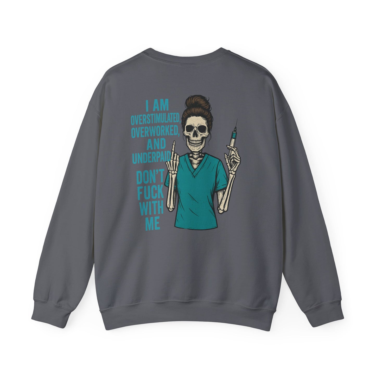 Unisex Heavy Blend™ Crewneck Sweatshirt - Perfect for Nurses, Halloween, Self-Care Days, Funny Gift, Overstimulated Humor