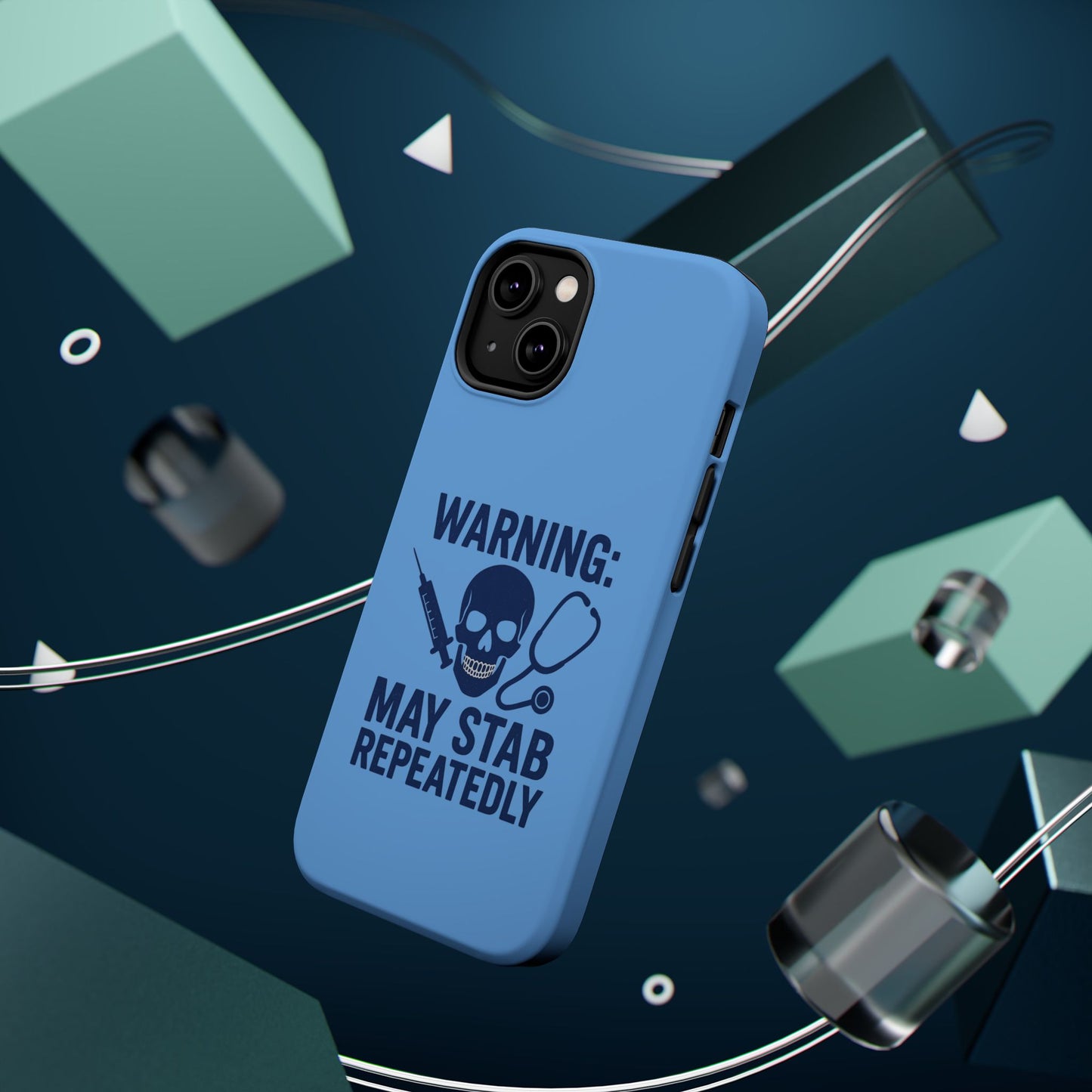 Warning May Stab Repeatedly Phone Case | Quirky Medical Humor, Gift for Healthcare Workers, Fun Phone Accessories, Doctors' Gift, Nurse Gift
