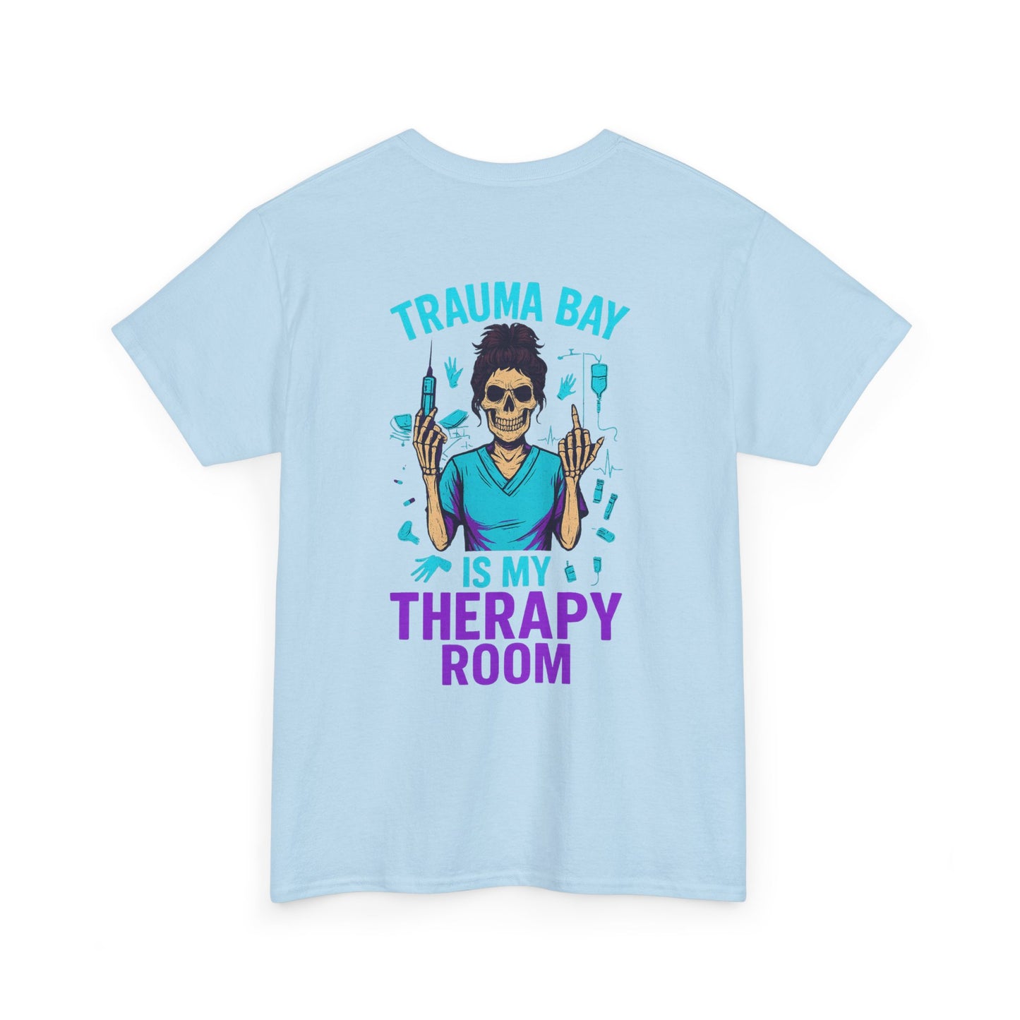 Trauma Bay Is My Therapy Room Tee, Unisex Heavy Cotton T-Shirt, Medical Humor Shirt, Gift for Nurses, Healthcare Apparel, Casual Wear