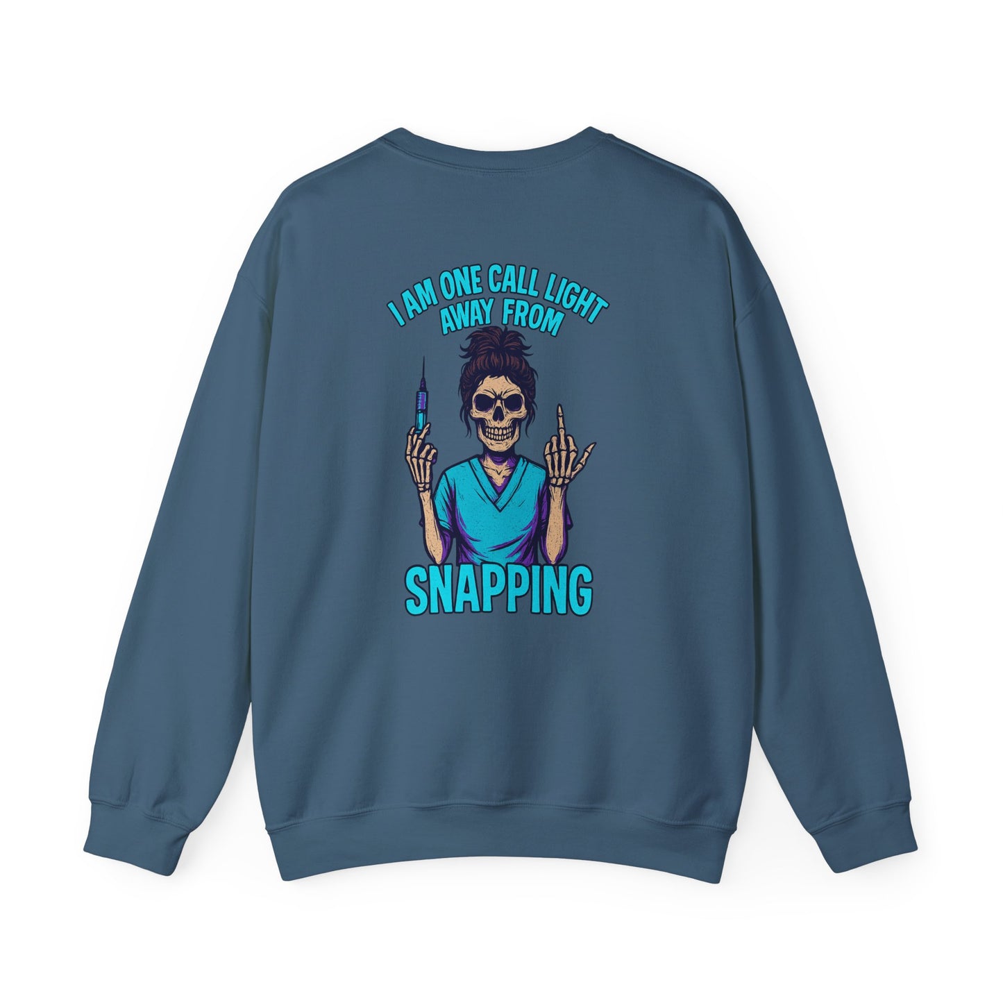 Skeleton Humor Crewneck Sweatshirt | Perfect for Halloween, Casual Style, Gift for Nurses, Cozy Layering, Funny Sweatshirt