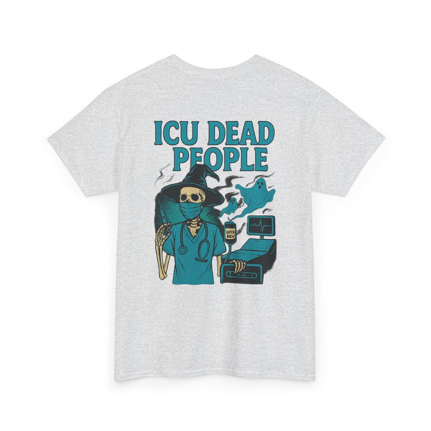 Humorous ICU Nurse Tee, Funny Medical Shirt, Unisex Heavy Cotton T-Shirt, Gift for Healthcare Workers, Halloween Medical Humor Tee