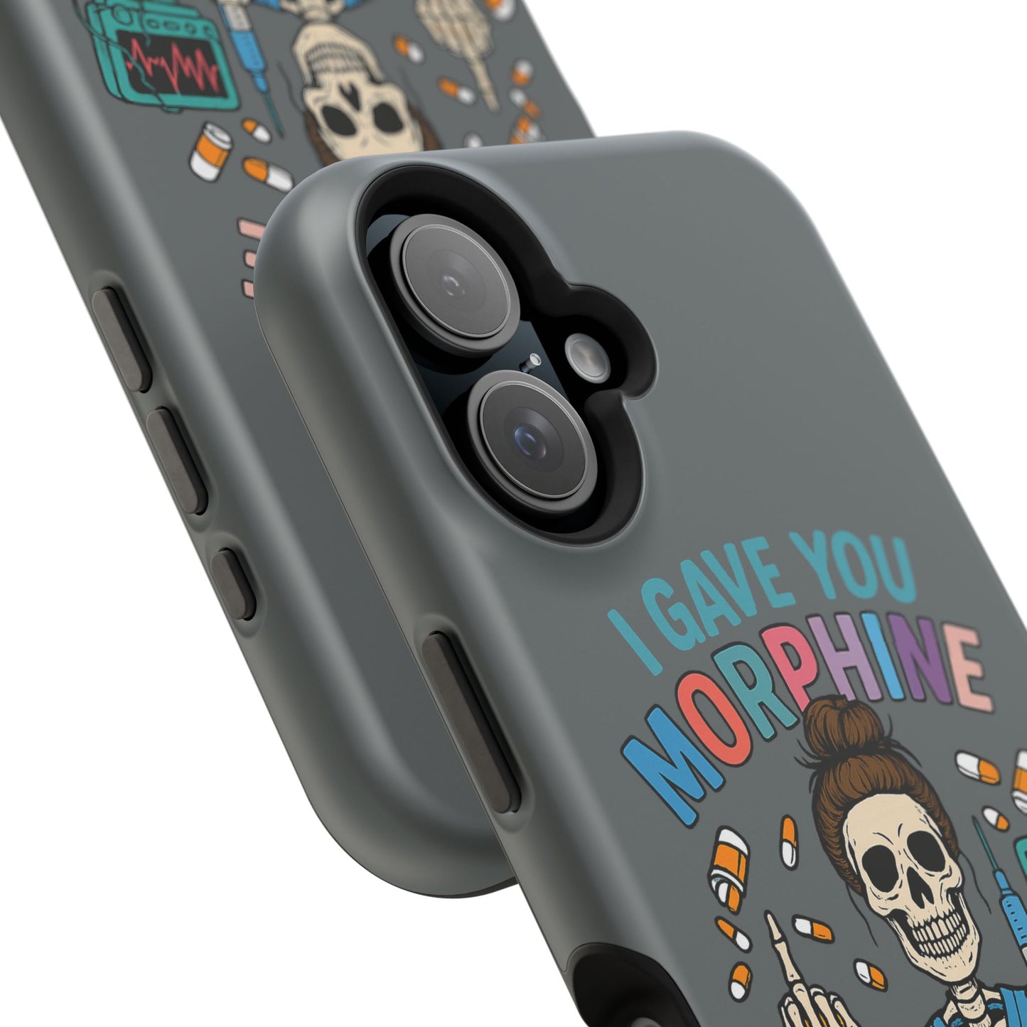 Gothic Phone Case, Unique Skeleton Design, Funny Gift for Nurses, Halloween Accessory, Hospital Humor