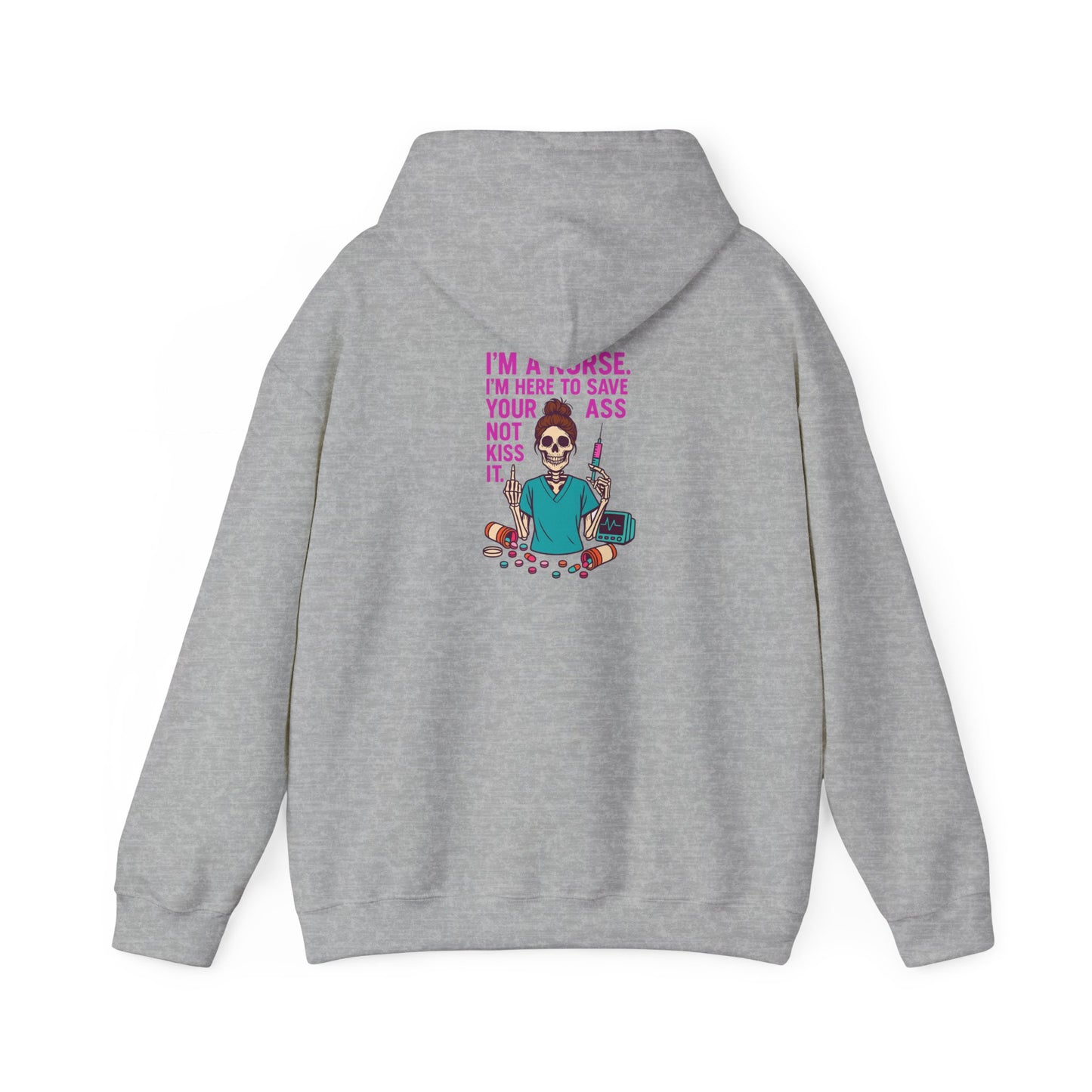 Funny Skeleton Hoodie for Nurses, Unisex Sweatshirt, Nurse Appreciation Gift, Halloween Costume, Cozy Autumn Wear
