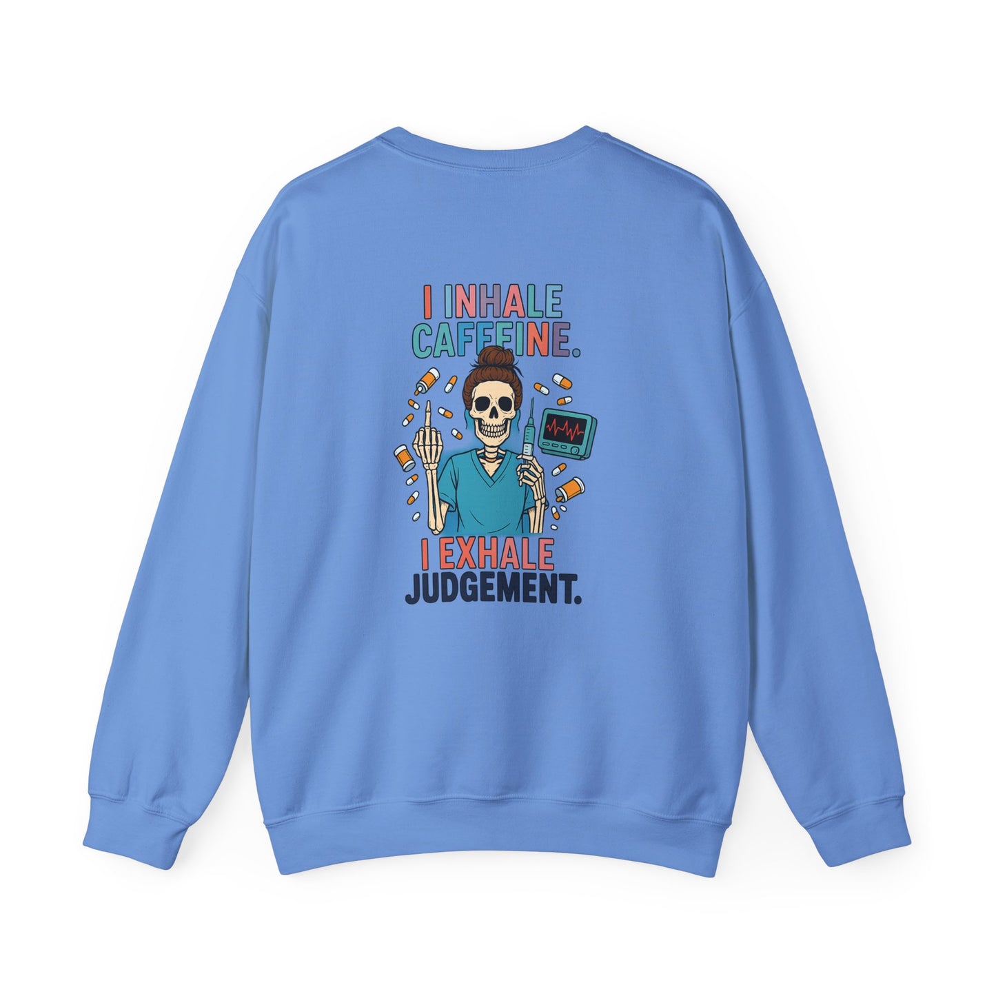 Caffeine Lover Crewneck Sweatshirt, Funny Gift for Coffee Lovers, Casual Wear, Unisex Sweatshirt, Halloween Apparel, Gift for Friends