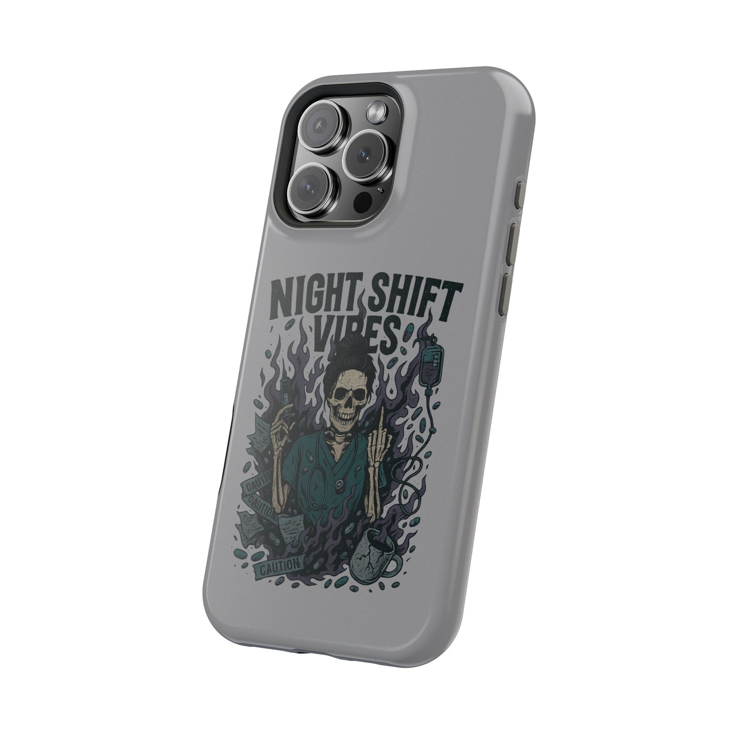 “Night Shift Vibes” – Bright & Chaotic Nurse Phone Case