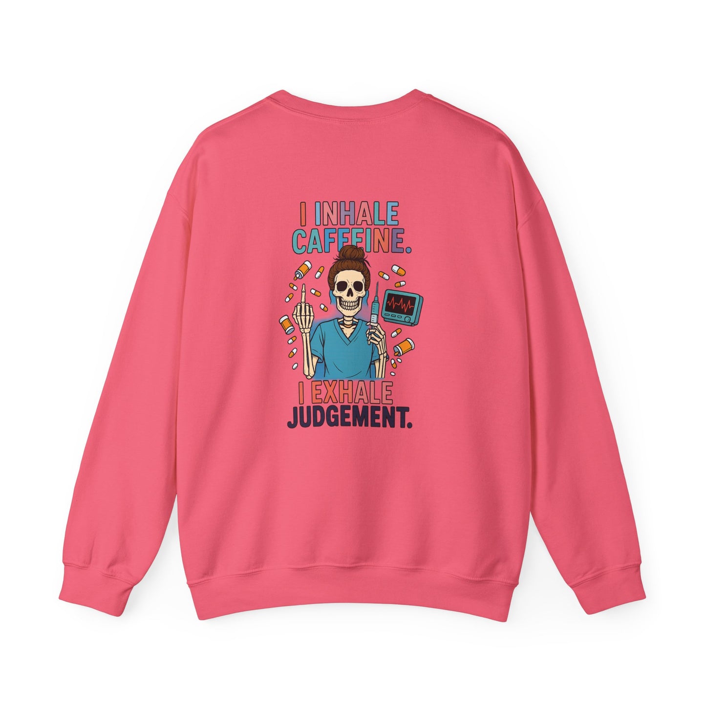 Caffeine Lover Crewneck Sweatshirt, Funny Gift for Coffee Lovers, Casual Wear, Unisex Sweatshirt, Halloween Apparel, Gift for Friends