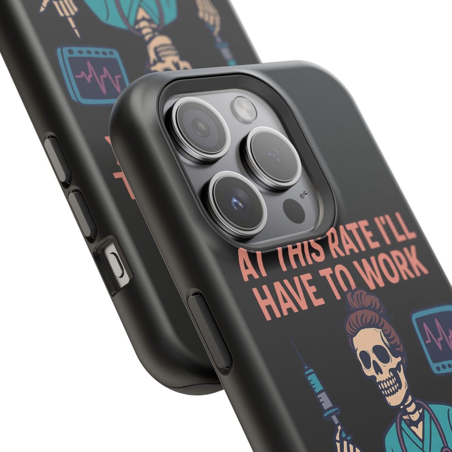 Magnetic Tough Phone Case, 3 Days Postmortem Skull Design, Cute Nurse Gift, Halloween Decor, Unique Phone Accessory