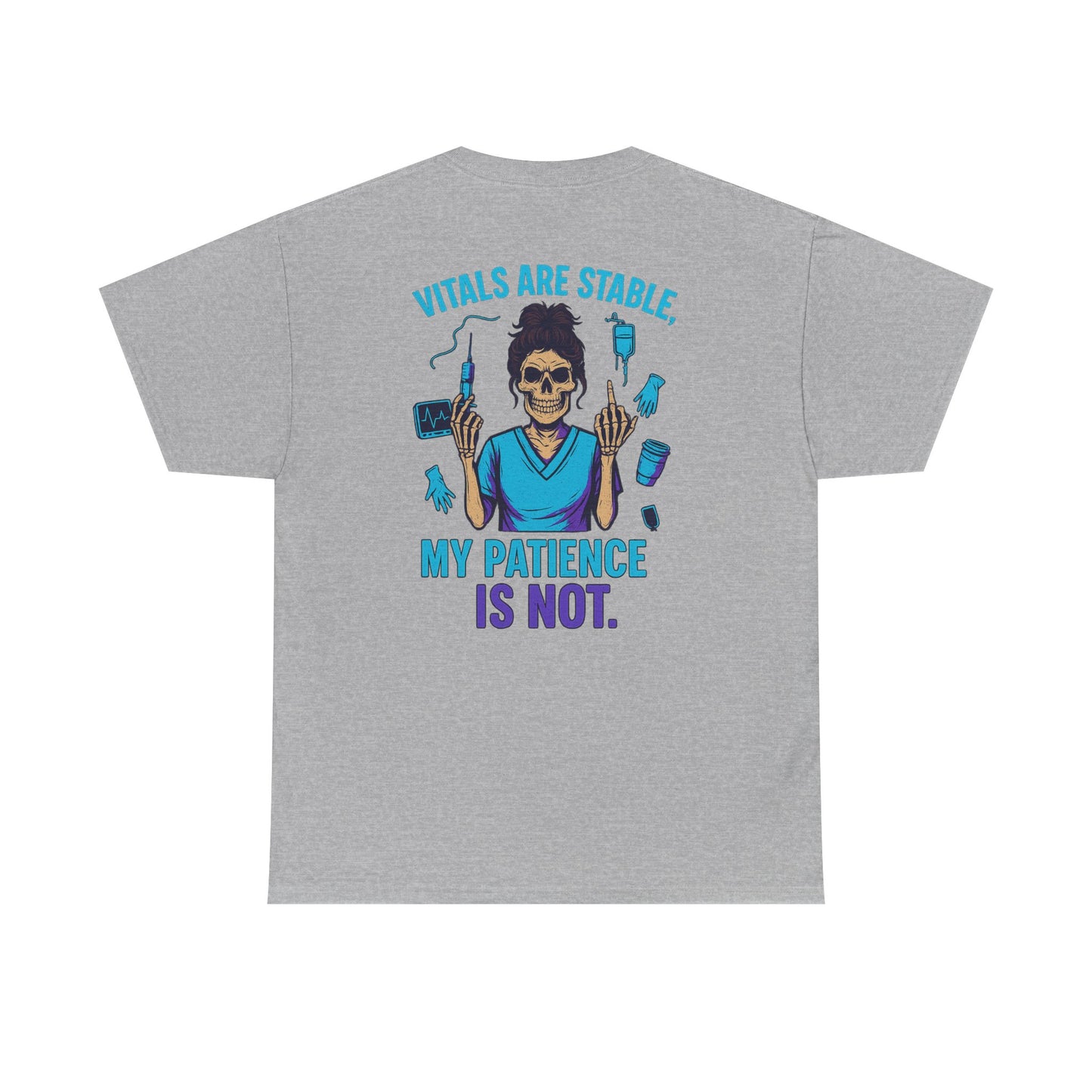 Skull Patient T-Shirt - Funny Medical Humor Tee, Unisex Cotton Shirt, Gift for Healthcare Workers, Halloween Apparel, Casual Wear