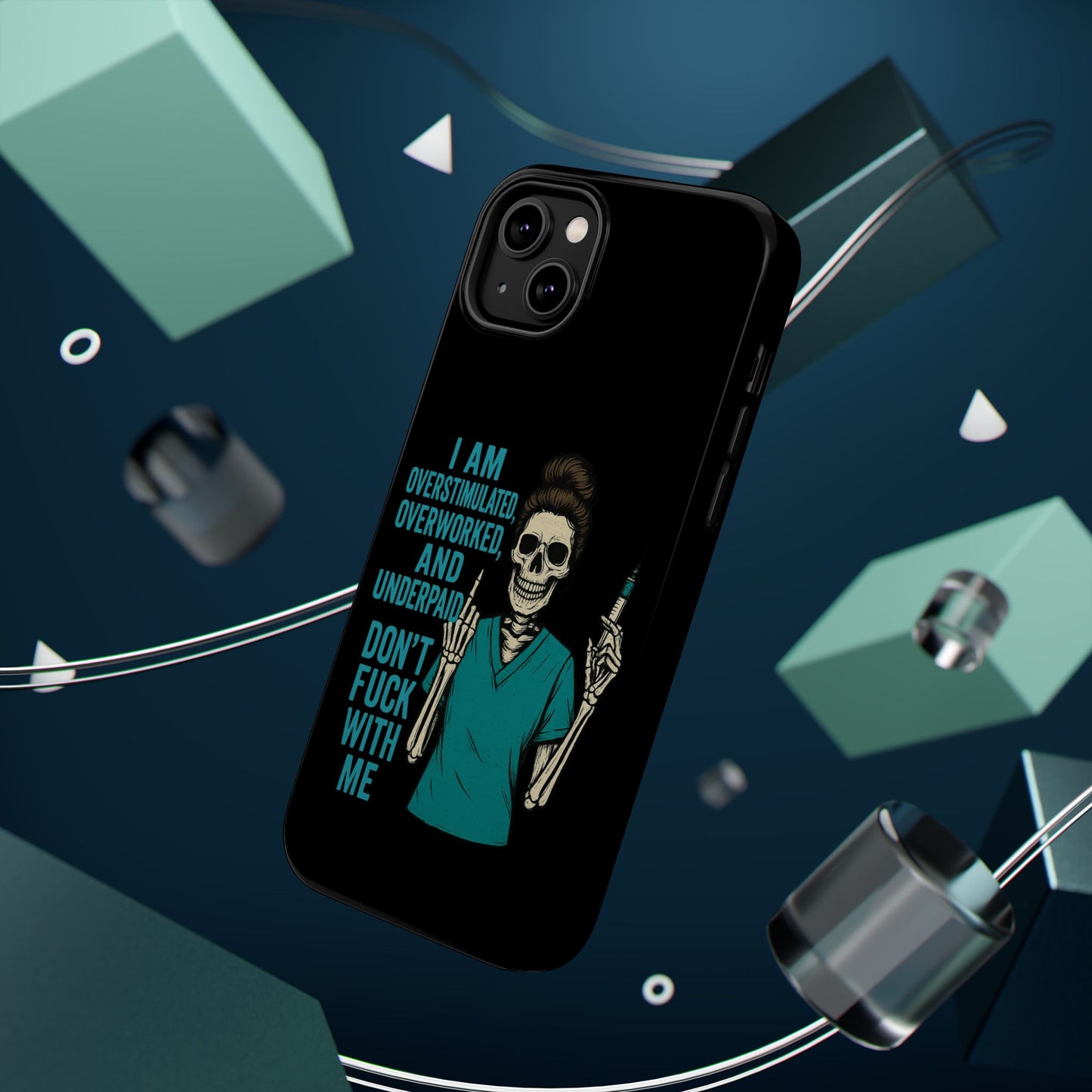 Magnetic Phone Cases, Overworked Healthcare Worker, Nurse Gift, Halloween, Funny Quote, Tough Cases