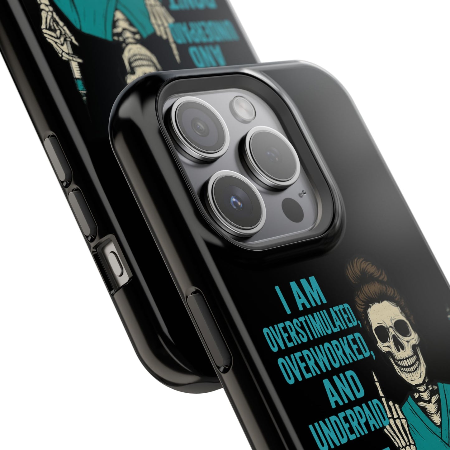 Magnetic Phone Cases, Overworked Healthcare Worker, Nurse Gift, Halloween, Funny Quote, Tough Cases