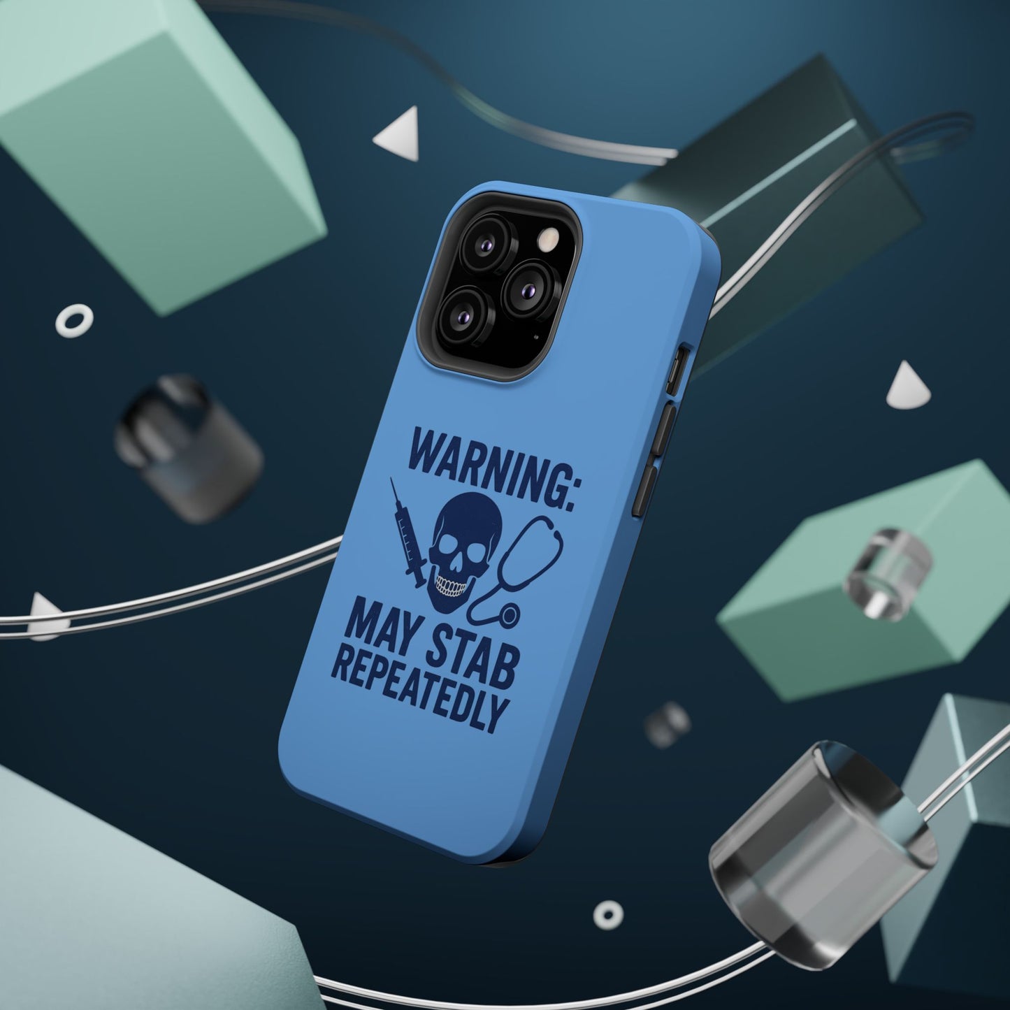 Warning May Stab Repeatedly Phone Case | Quirky Medical Humor, Gift for Healthcare Workers, Fun Phone Accessories, Doctors' Gift, Nurse Gift