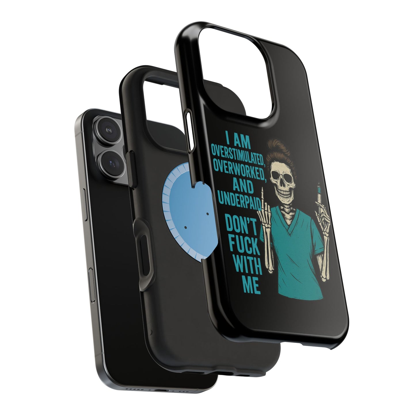 Magnetic Phone Cases, Overworked Healthcare Worker, Nurse Gift, Halloween, Funny Quote, Tough Cases