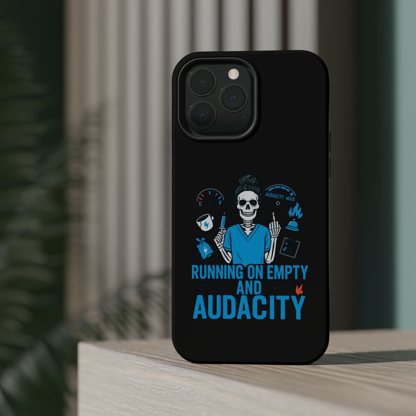 “Running on Empty and Audacity” – Nurse Chaos Phone Case