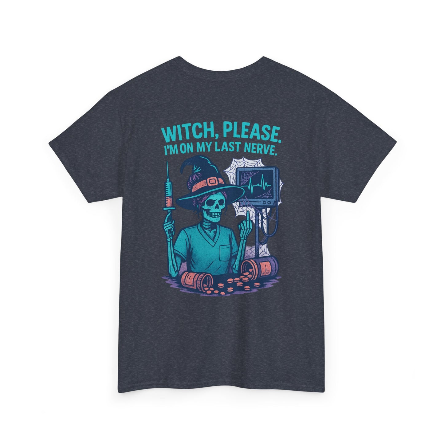 Witch Please Halloween Tee, Unisex Heavy Cotton Tee, Funny Halloween Shirt, Spooky Vibes Shirt, Gift for Witches, Halloween Celebration Gift