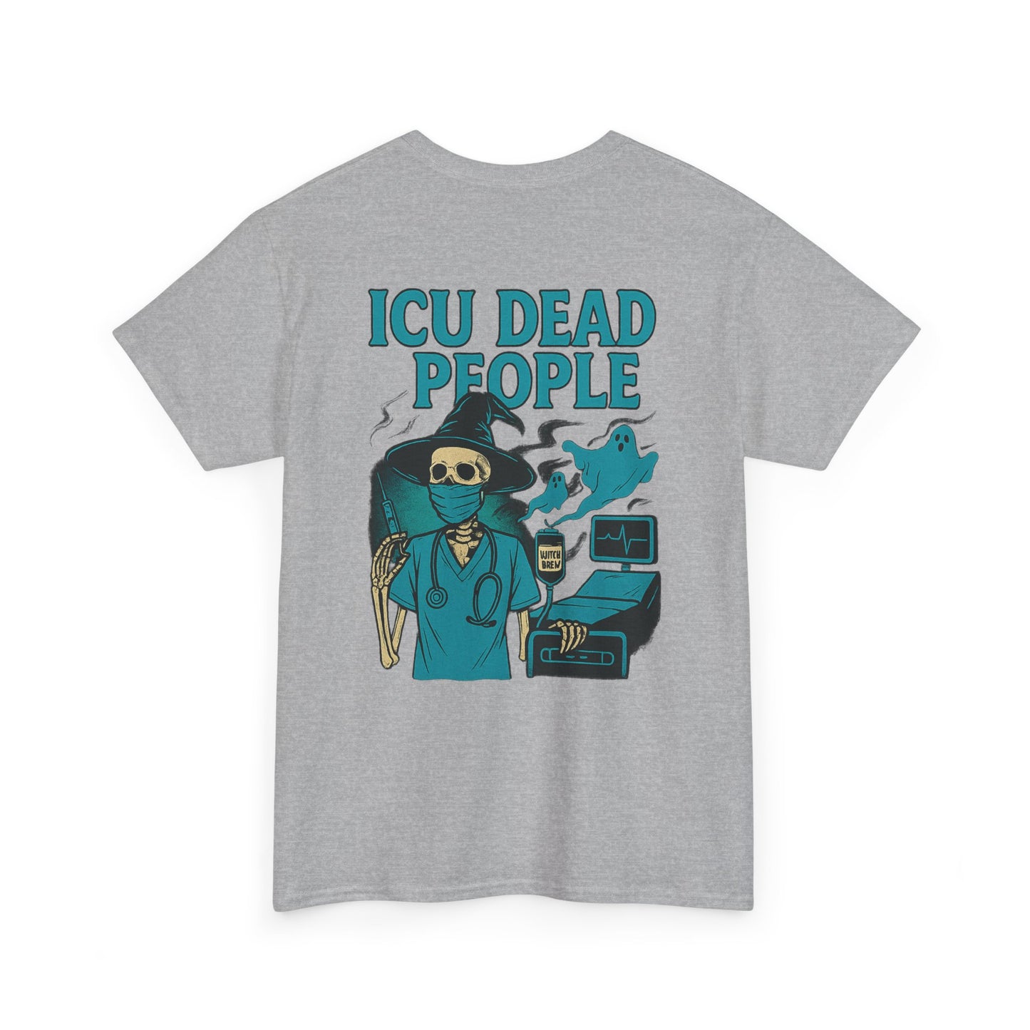 Humorous ICU Nurse Tee, Funny Medical Shirt, Unisex Heavy Cotton T-Shirt, Gift for Healthcare Workers, Halloween Medical Humor Tee