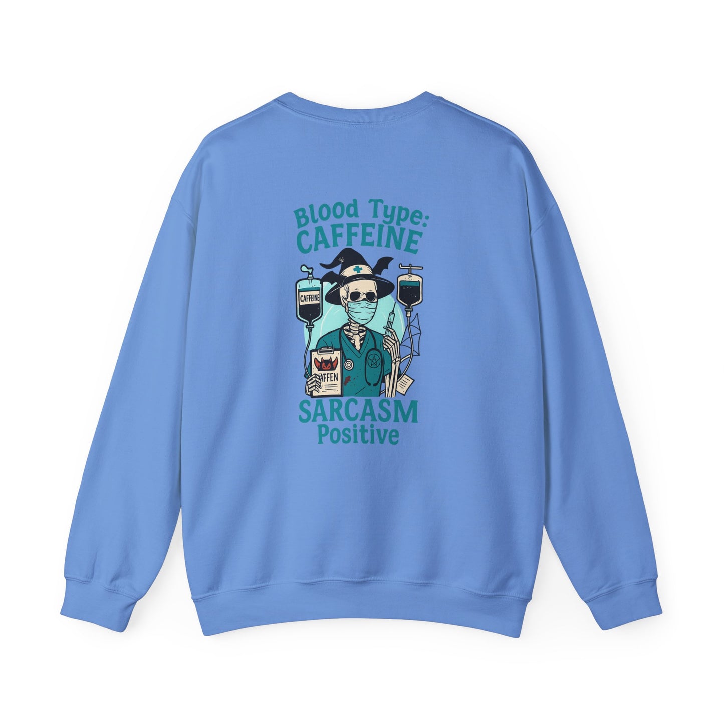 Caffeine Sarcasm Sweatshirt - Unisex Crewneck, Funny Gift for Coffee Lovers, Casual Wear, Humor Apparel, Perfect for Birthdays, Holidays