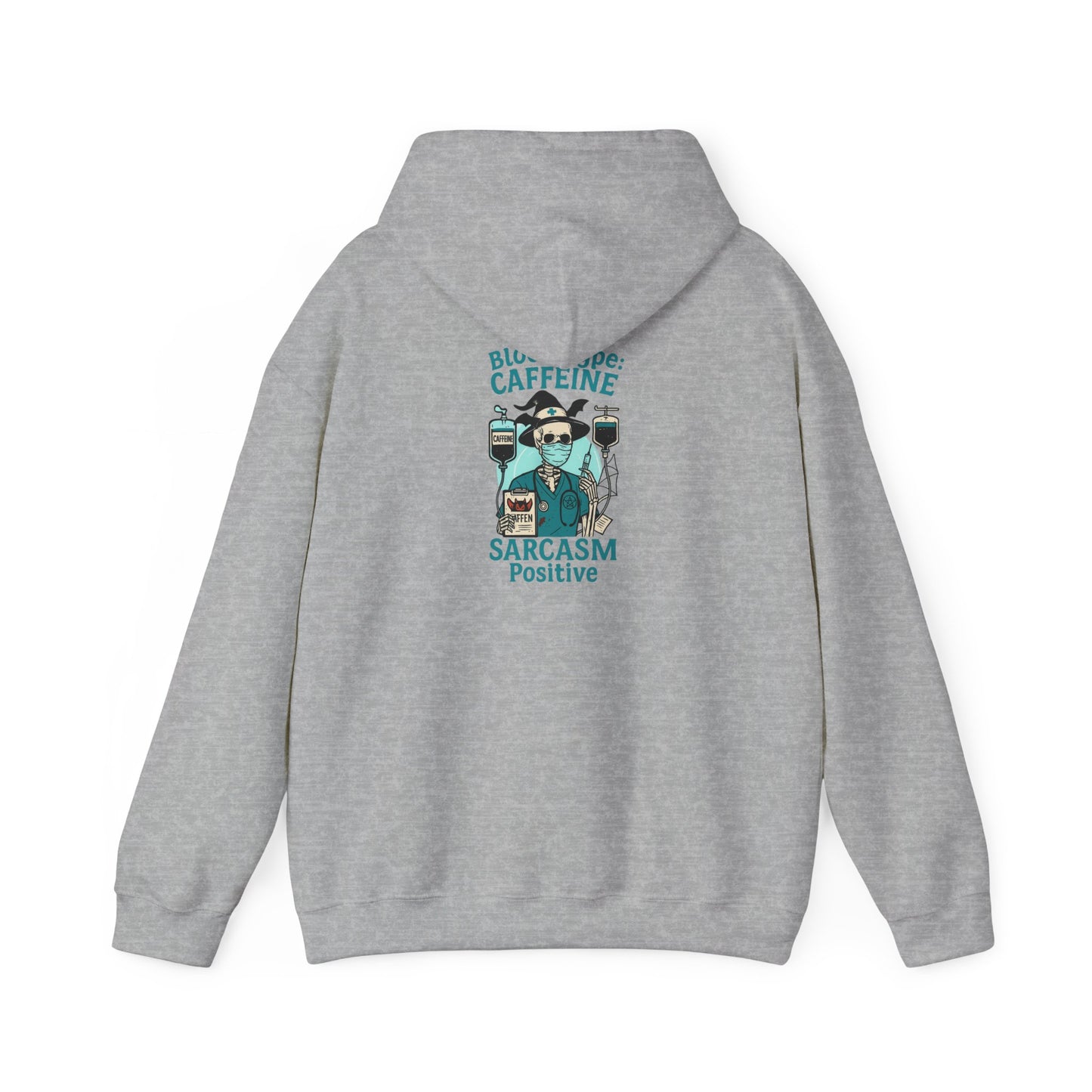 Caffeine & Sarcasm Hoodie, Cozy Pullover, Gift for Coffee Lovers, Funny Sweatshirt, Casual Wear, Unisex Apparel