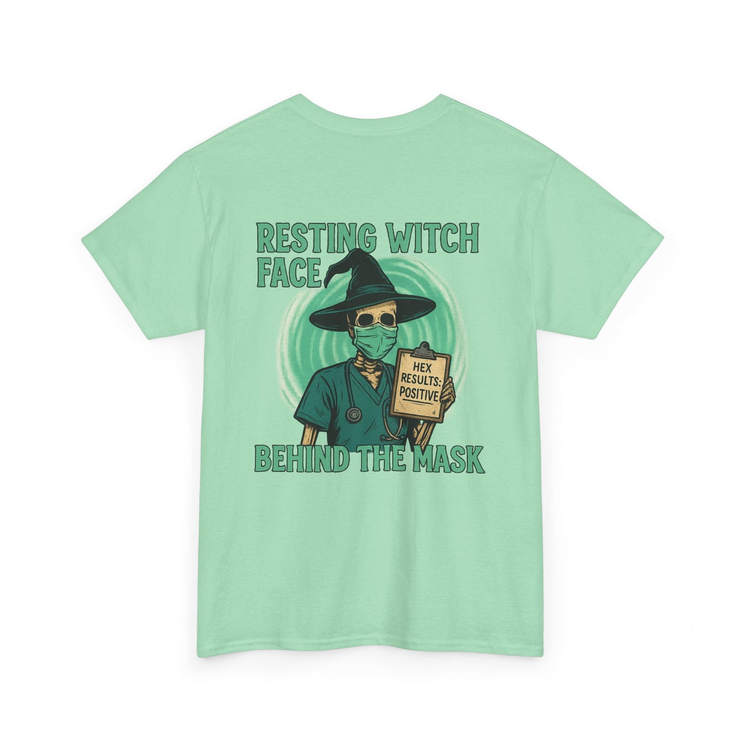 Resting Witch Face Unisex Heavy Cotton Tee, Funny Halloween Shirt, Witch T-Shirt, Unique Gift for Spooky Season, Perfect for Parties