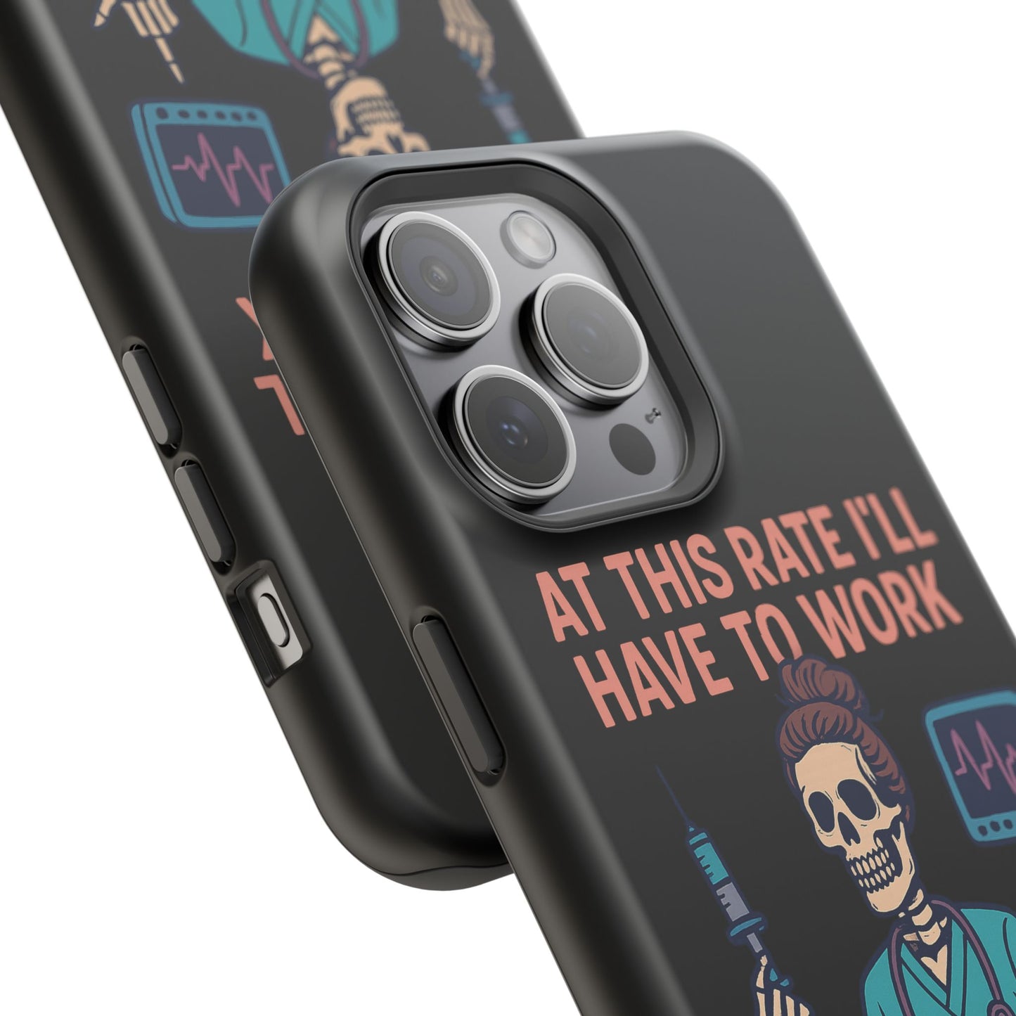 Magnetic Tough Phone Case, 3 Days Postmortem Skull Design, Cute Nurse Gift, Halloween Decor, Unique Phone Accessory