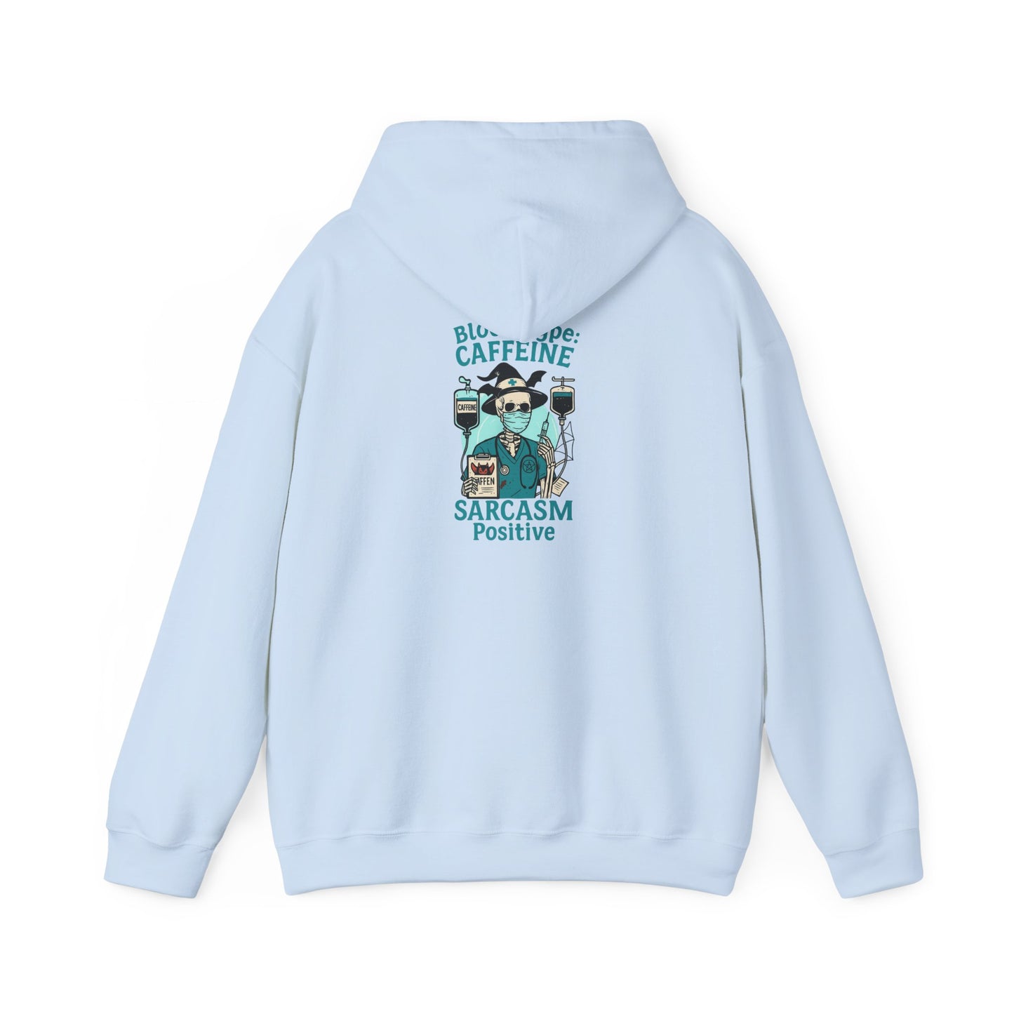 Caffeine & Sarcasm Hoodie, Cozy Pullover, Gift for Coffee Lovers, Funny Sweatshirt, Casual Wear, Unisex Apparel