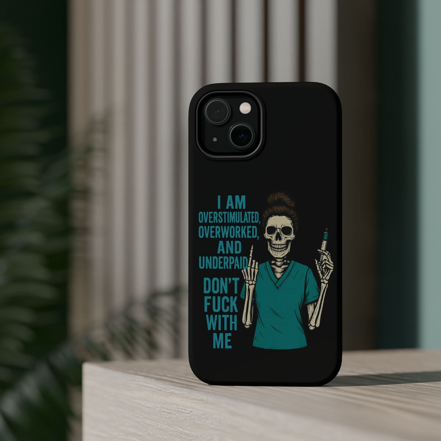 Magnetic Phone Cases, Overworked Healthcare Worker, Nurse Gift, Halloween, Funny Quote, Tough Cases