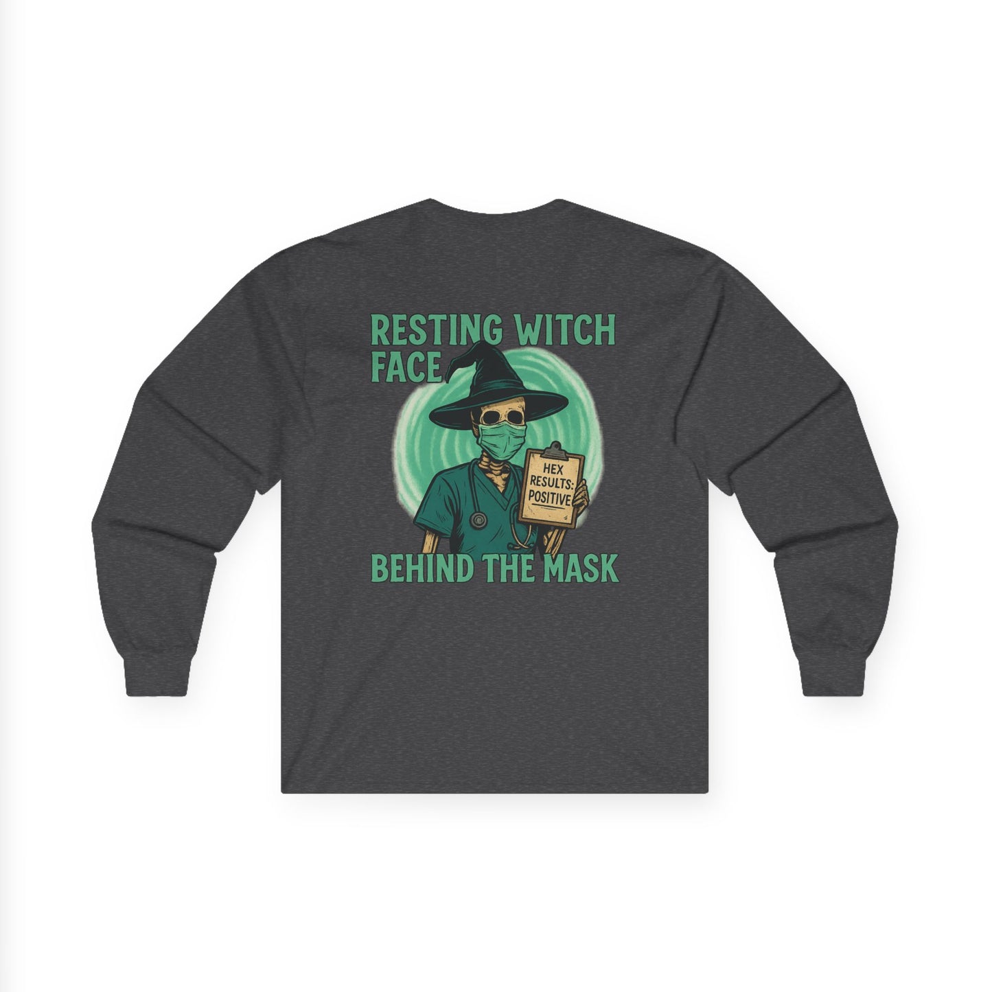 Resting Witch Face Long Sleeve Tee, Halloween Shirt, Unisex Cotton Tee, Spooky Apparel, Fall Fashion, Witchy Gifts