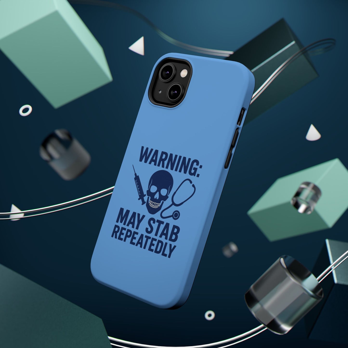 Warning May Stab Repeatedly Phone Case | Quirky Medical Humor, Gift for Healthcare Workers, Fun Phone Accessories, Doctors' Gift, Nurse Gift