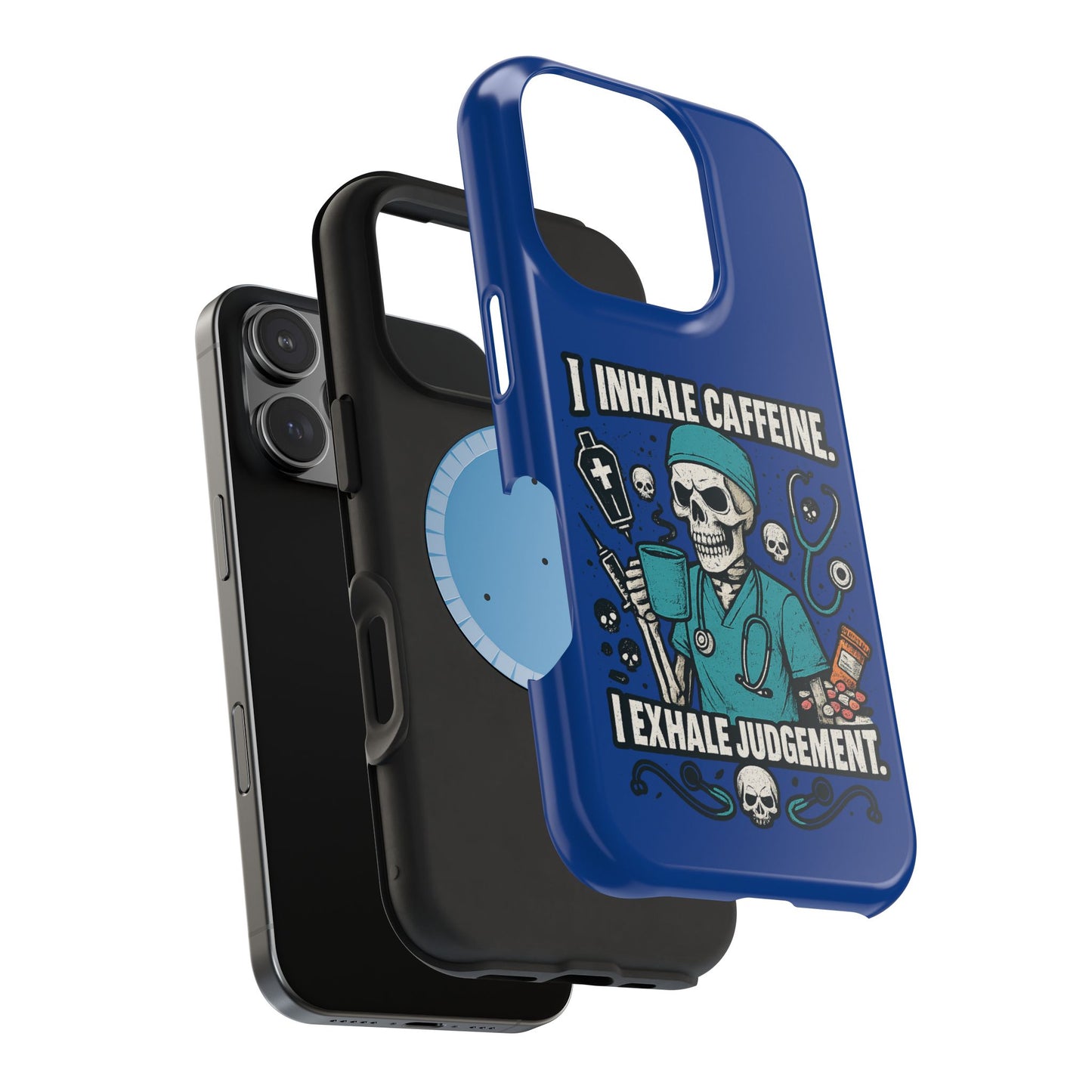 Funny Nurse Phone Case, Medical Humor, Gift for Healthcare Workers, Caffeine Lover Accessory, Skeleton Design