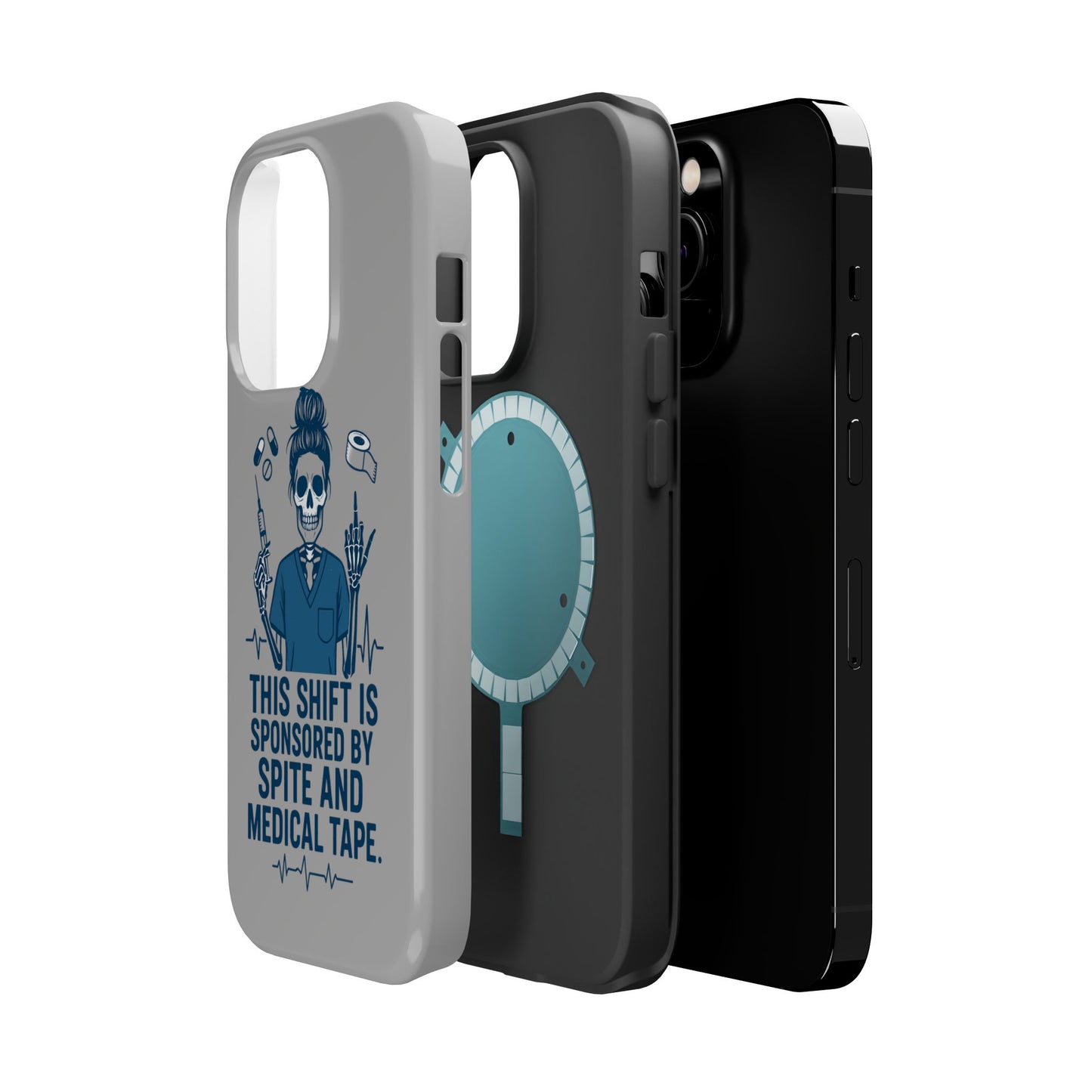 “This Shift Sponsored by Spite and Medical Tape” – Sarcastic Nurse Phone Case