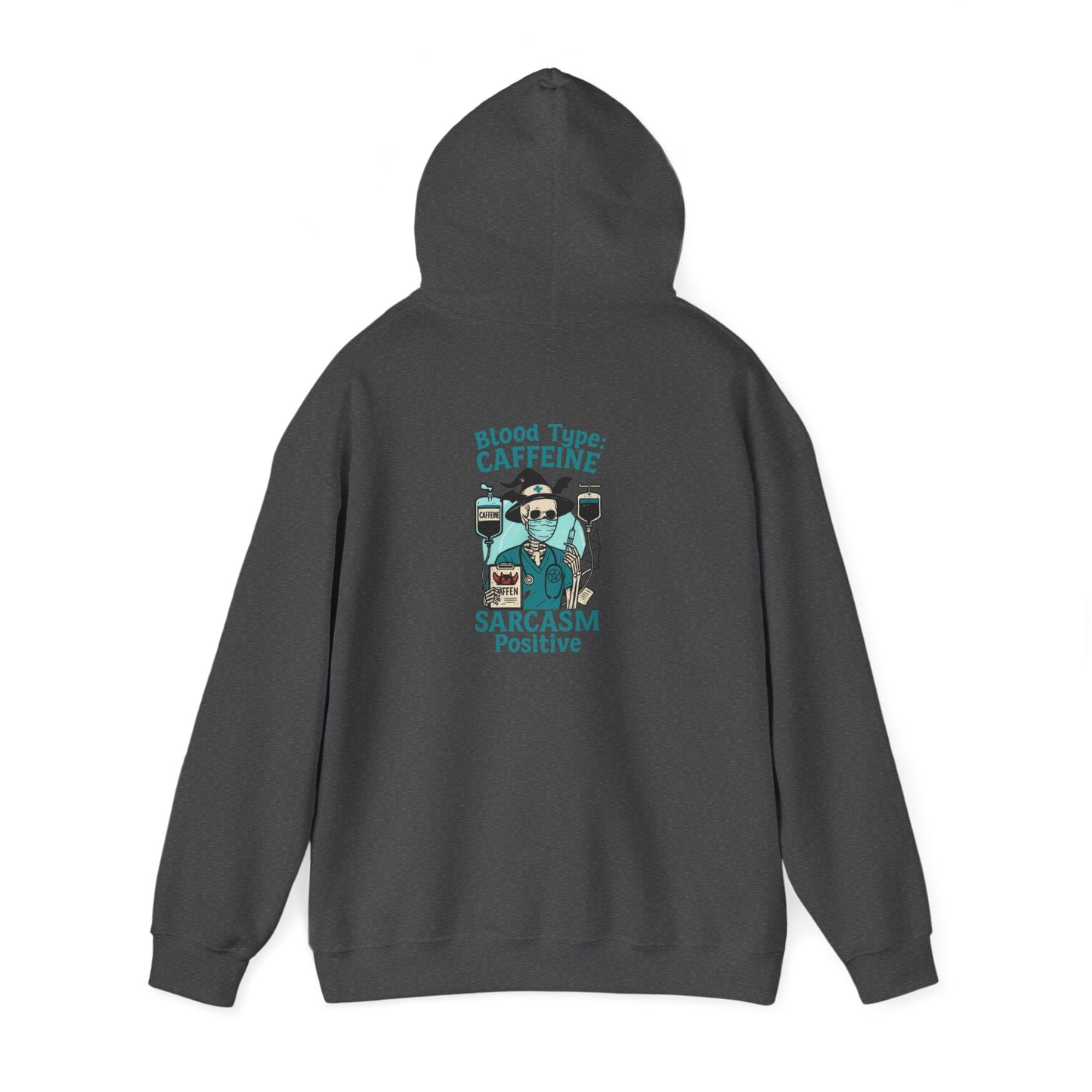 Caffeine & Sarcasm Hoodie, Cozy Pullover, Gift for Coffee Lovers, Funny Sweatshirt, Casual Wear, Unisex Apparel