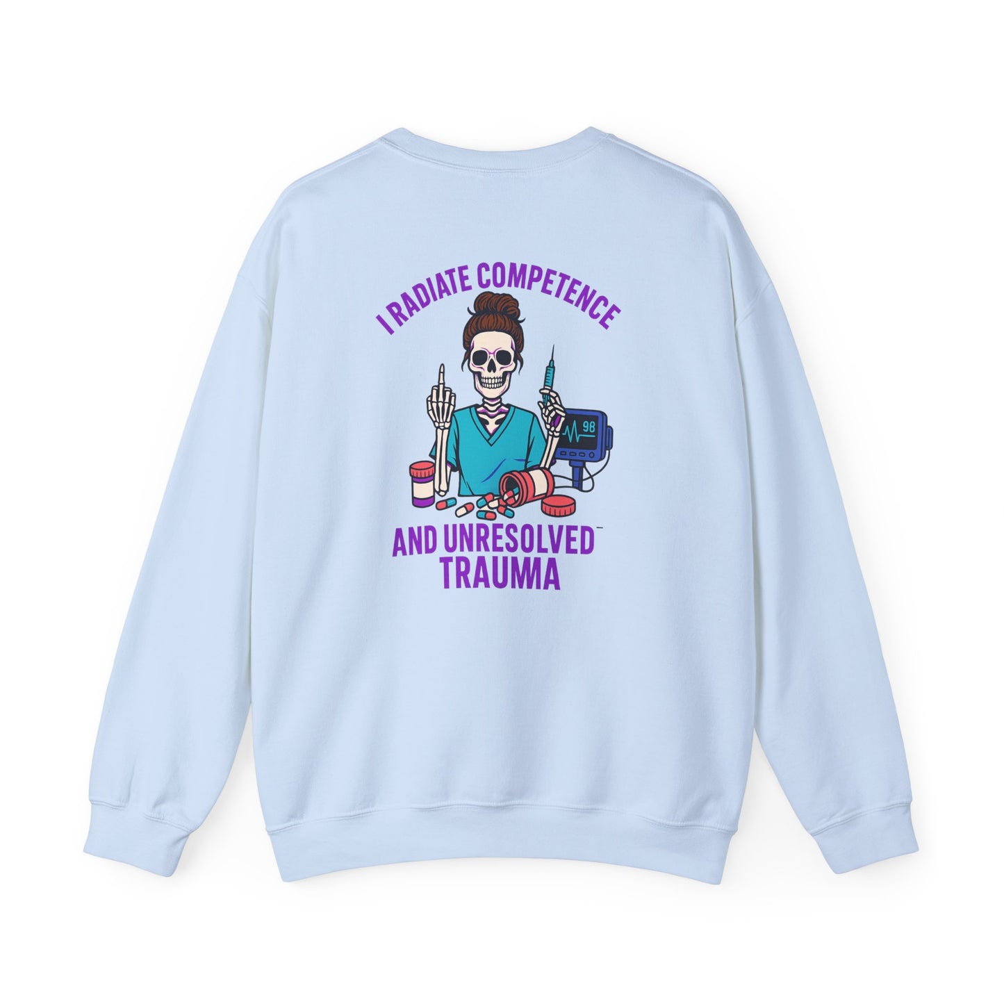 Skeleton Graphic Sweatshirt, Gift for Mental Health Awareness, Unisex Crewneck, Cozy Casual Wear, Halloween Apparel, Unique Lifestyle