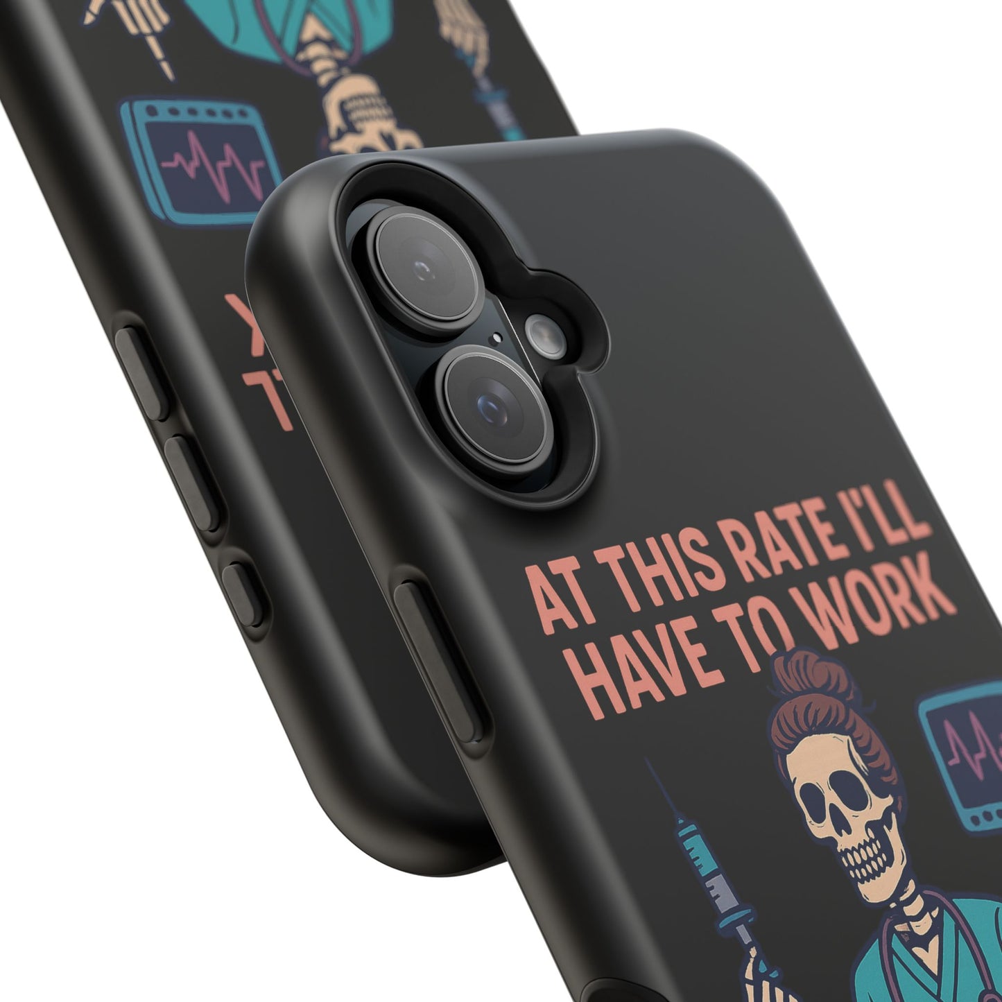 Magnetic Tough Phone Case, 3 Days Postmortem Skull Design, Cute Nurse Gift, Halloween Decor, Unique Phone Accessory