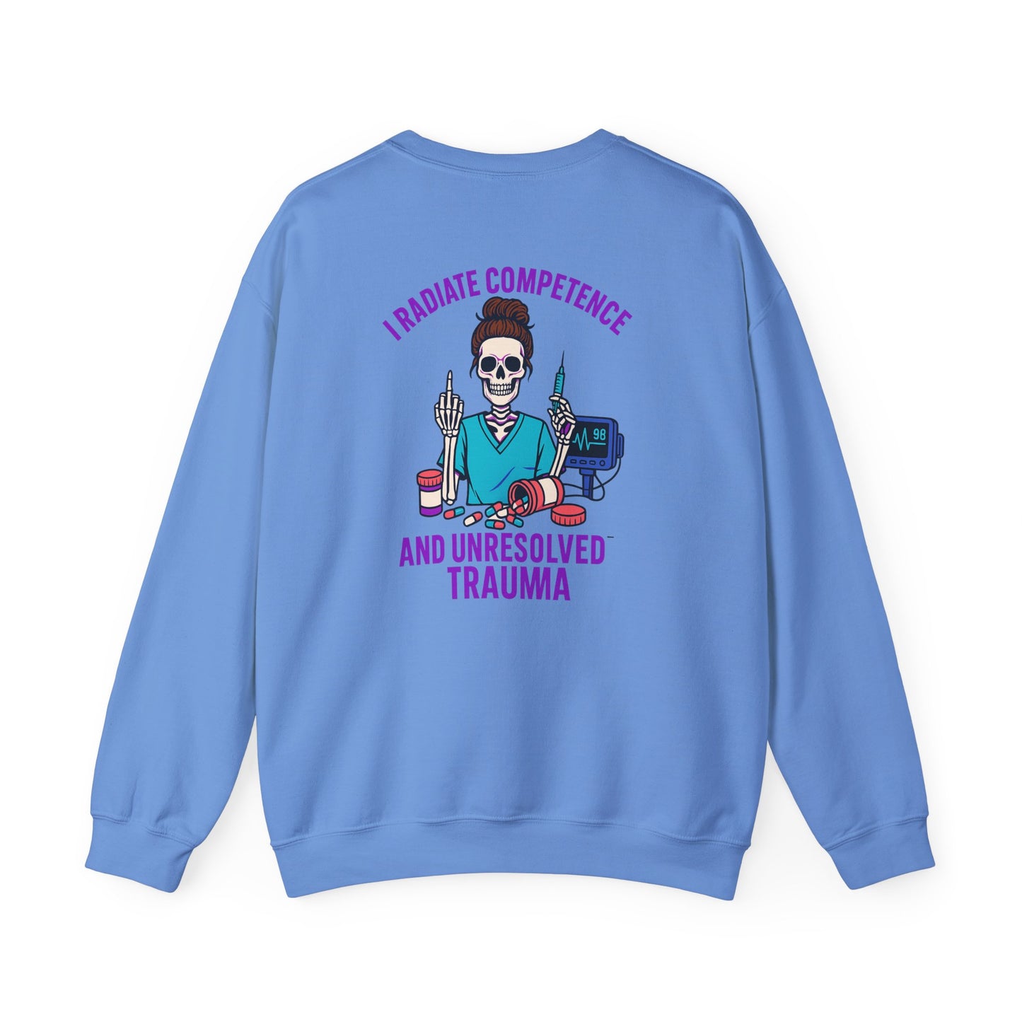Skeleton Graphic Sweatshirt, Gift for Mental Health Awareness, Unisex Crewneck, Cozy Casual Wear, Halloween Apparel, Unique Lifestyle