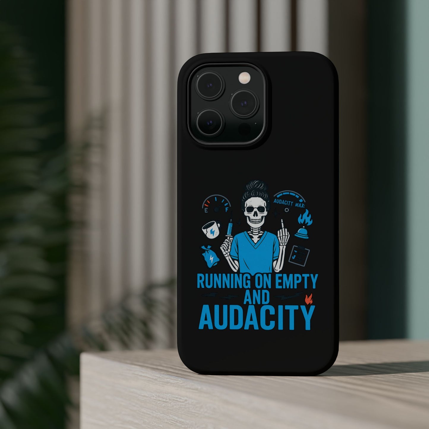 “Running on Empty and Audacity” – Nurse Chaos Phone Case