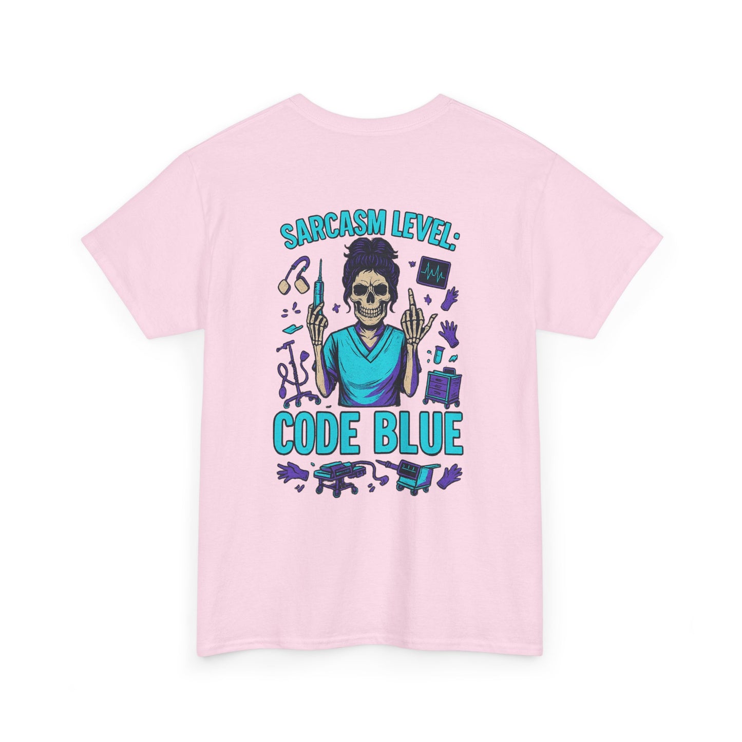 Sarcastic Skeleton Unisex Heavy Cotton Tee | Funny Graphic T-Shirt, Perfect Casual Wear, Gift for Friends, Humor Tee, Halloween Top